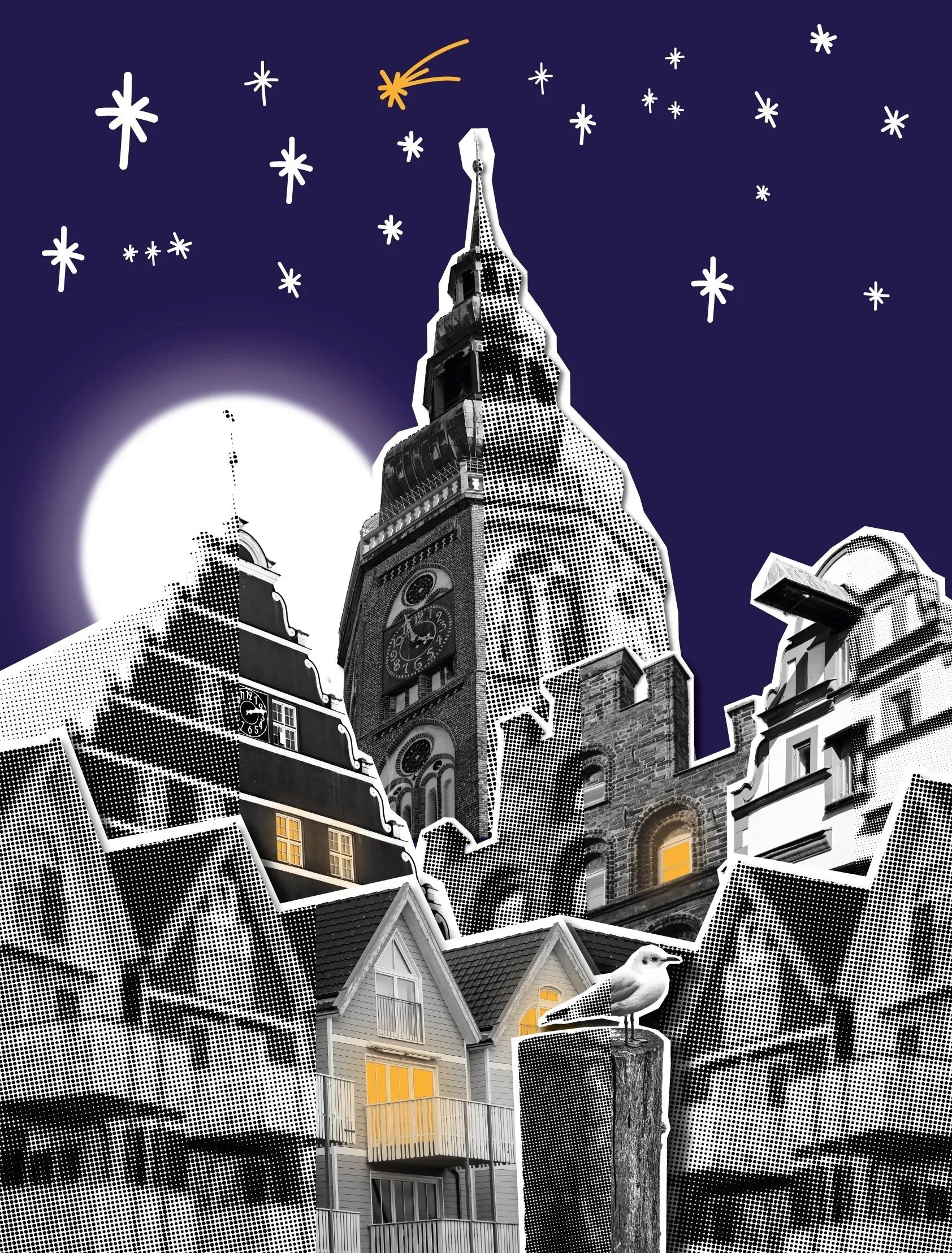 ❋ Altstadt // Serie: "Allnacht & Alltag" // Erstellung: November 2023 // Fotografie + Illustration Fotografie + Illustration