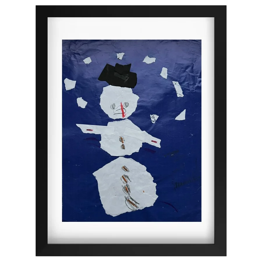 ❋ "Winter" // ca. 2000 // 66cm x 42cm //Buntstift & Acrylfarbe auf farbigem Papier