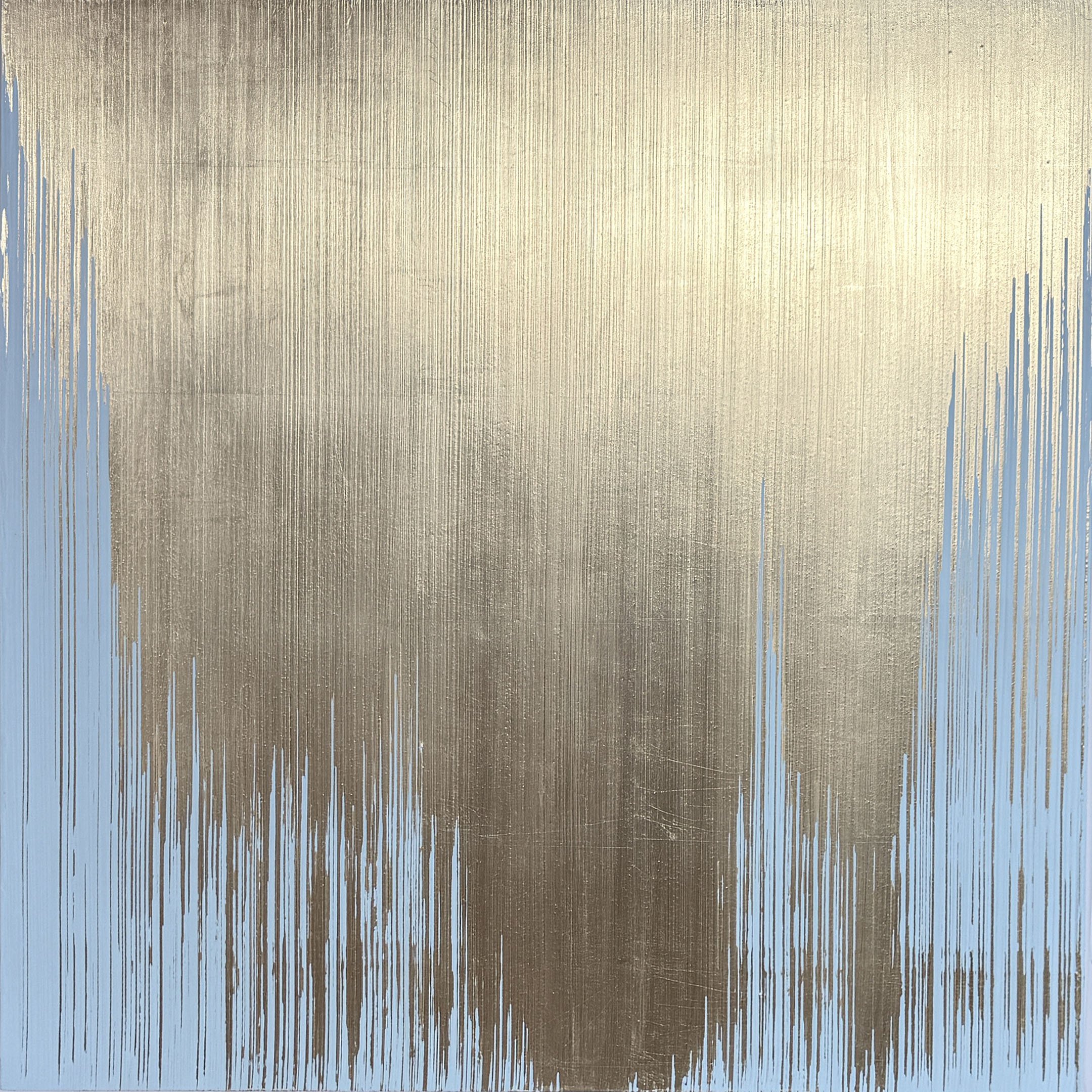 FALLING 008 30"x30" gesso and gold leaf on birch panel