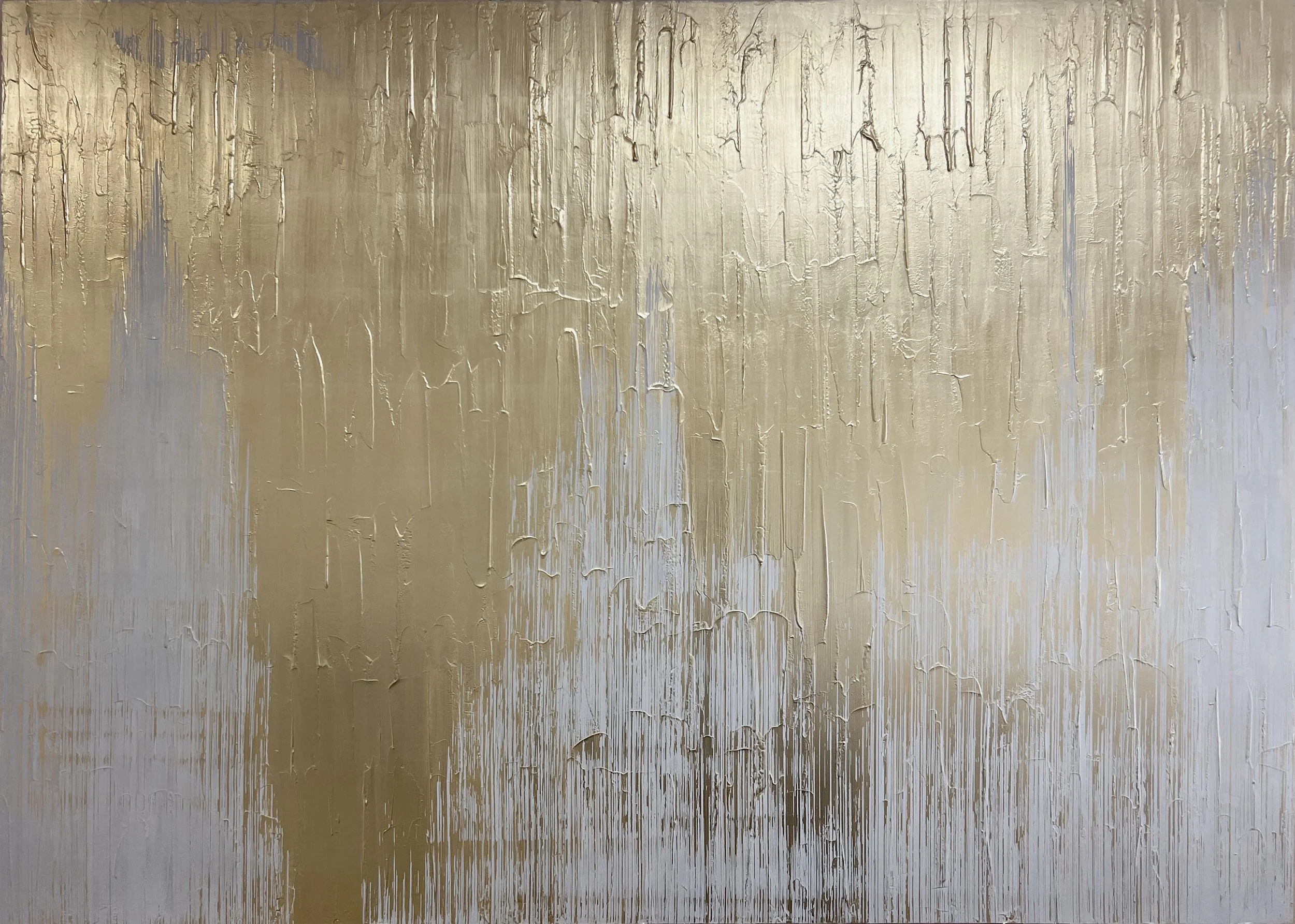 FALLING 003 60"x84" gesso and gold leaf on birch panel