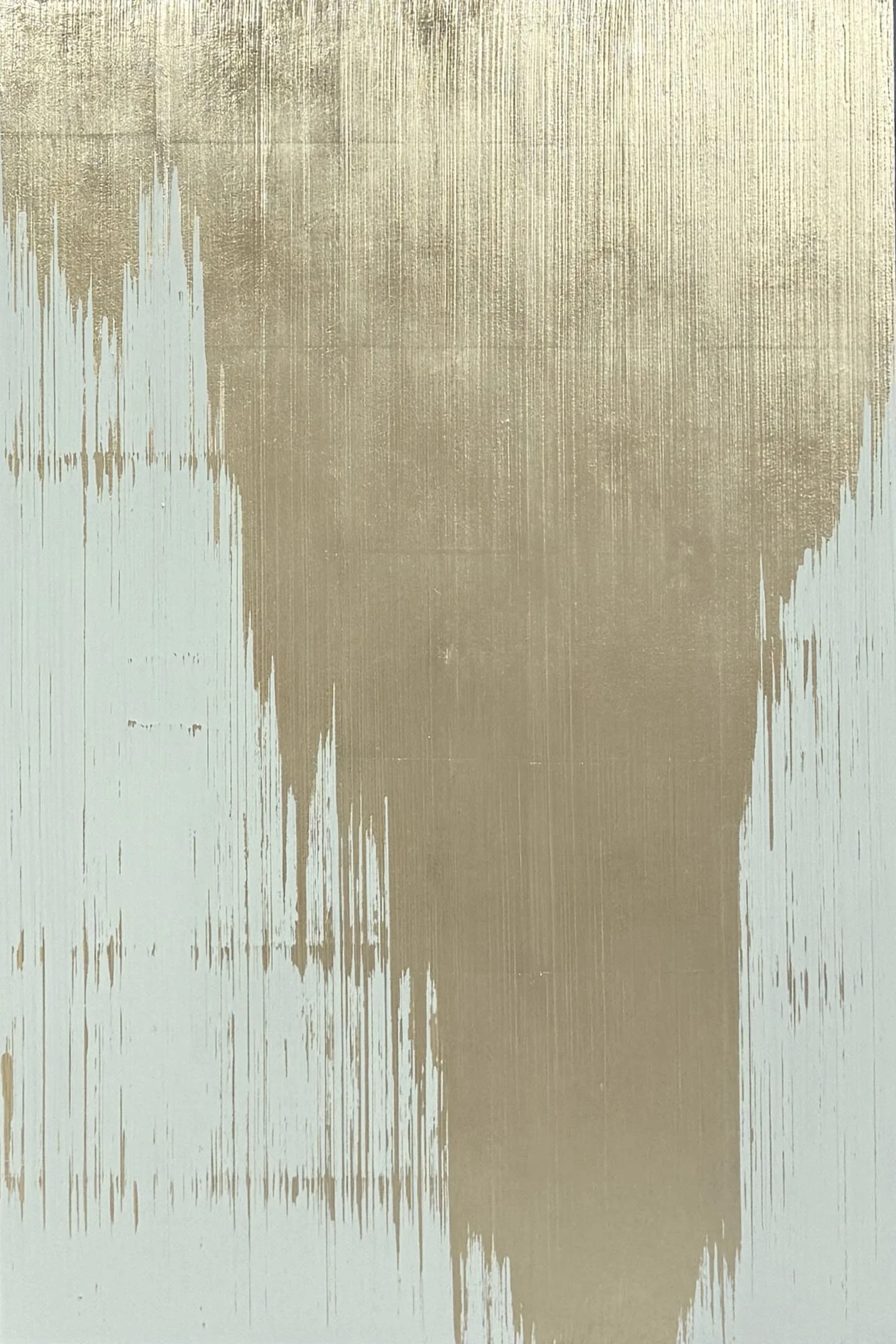 FALLING 005 40"x30" gesso and gold leaf on birch panel