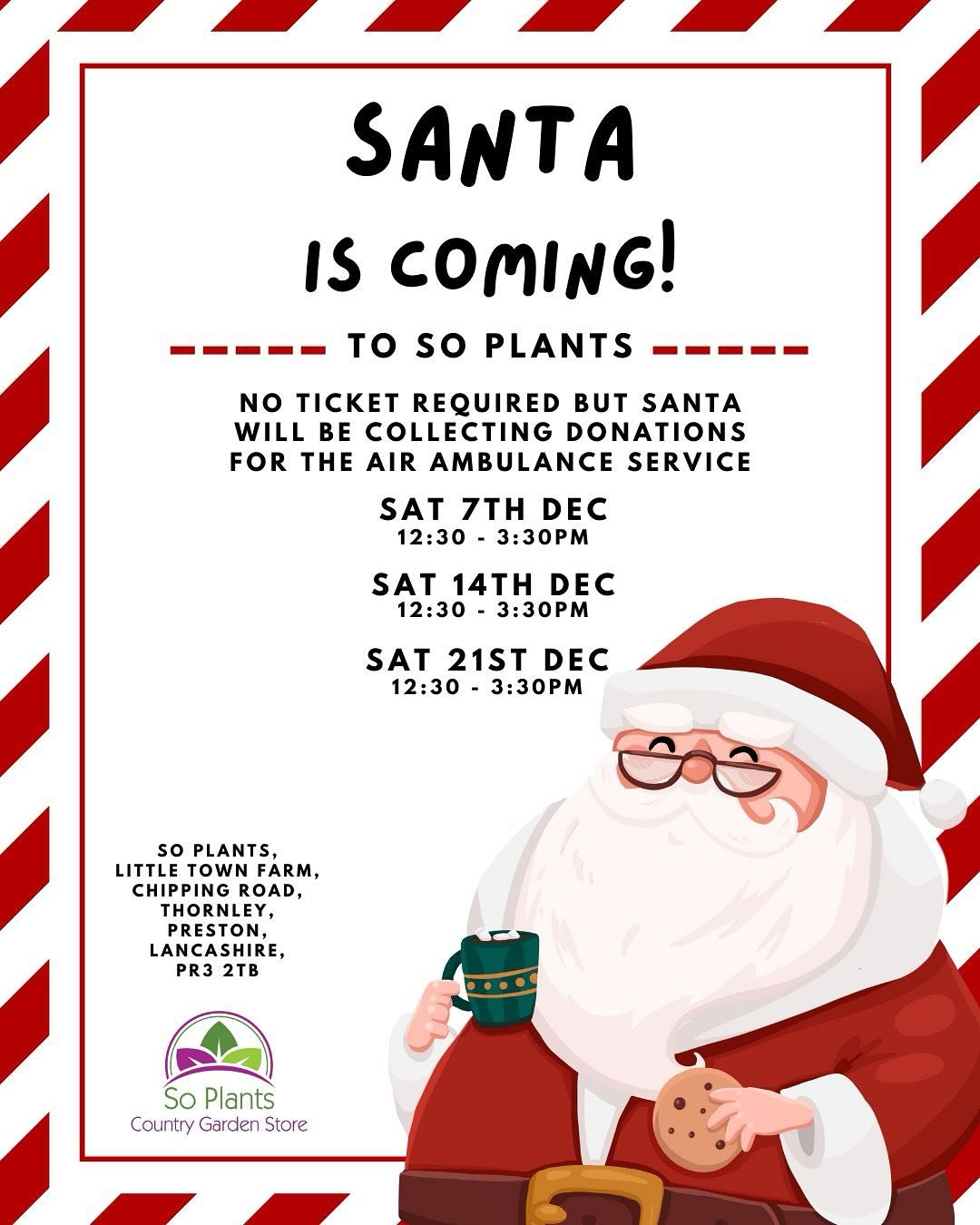 Santa Claus is coming to&hellip; So Plants! 🎅

Join us on the 7th, 14th and 21st of December and meet the man himself. No ticket required but Santa will be collecting donations for the Air Ambulance Service!

#planttherapy #greatoutdoors #forestofbo