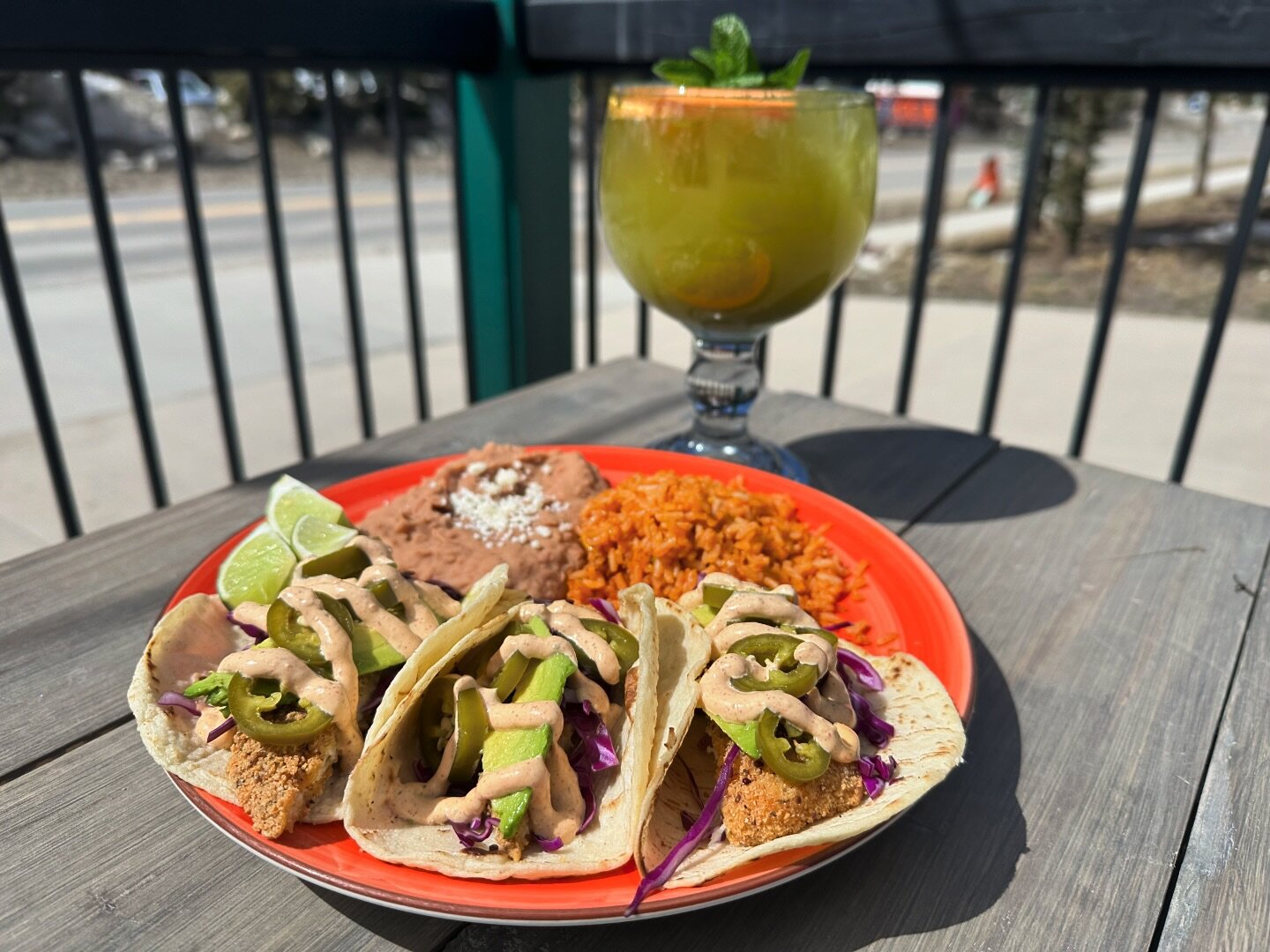 Weekend special! Gluten free fried fish tacos!! 
.
.
Gluten free breaded Alaskan Sole with avocado, cabbage, pickled jalapenos, and chipotle crema
.
.
#weekendspecial #tacos #notmainstreet #fishnotphish