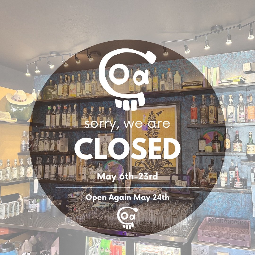 We are taking a little break. We will be closed Monday May 6th-23rd. Back at it again on Friday the 24th! Swing by on Sunday for 1/2 price pours on all bottles on the back bar!! 
.
.
#agave #takingabreak #gocamping