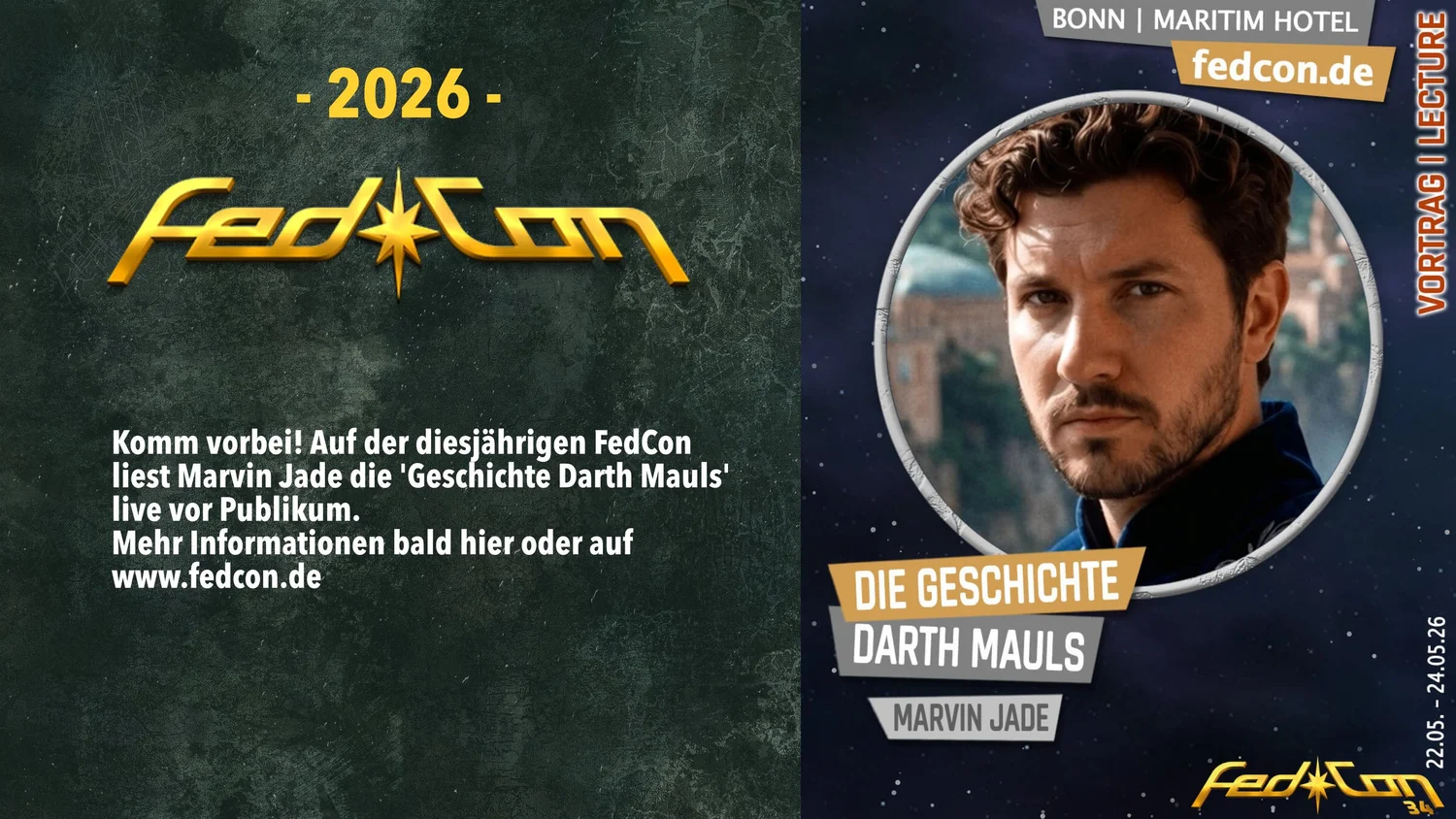 FedCon 2026 in Bonn: Marvin Jade liest die Geschichte Darth Mauls