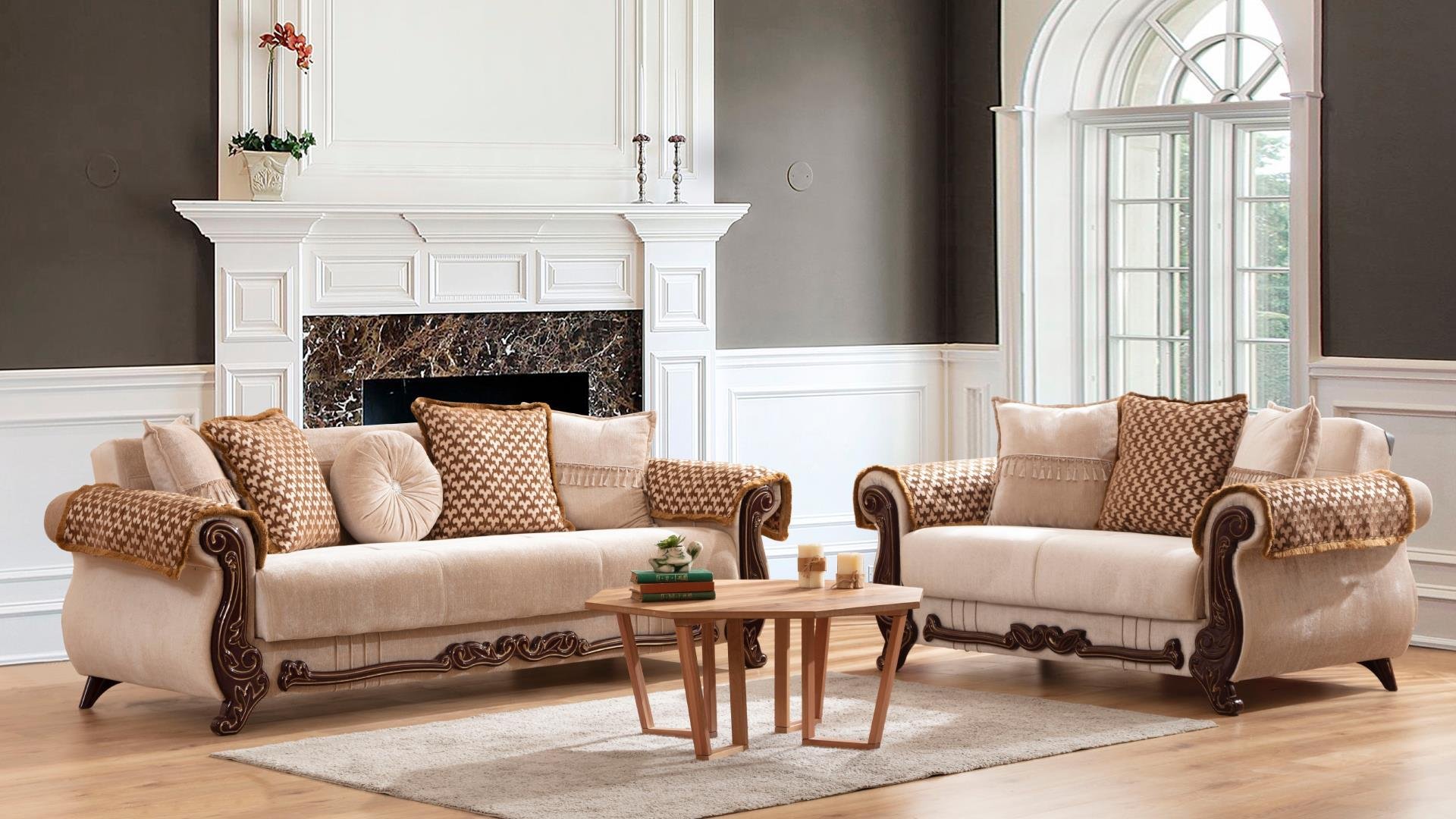CARMEN SOFA BEIGE   SOFA & LOVESEAT
