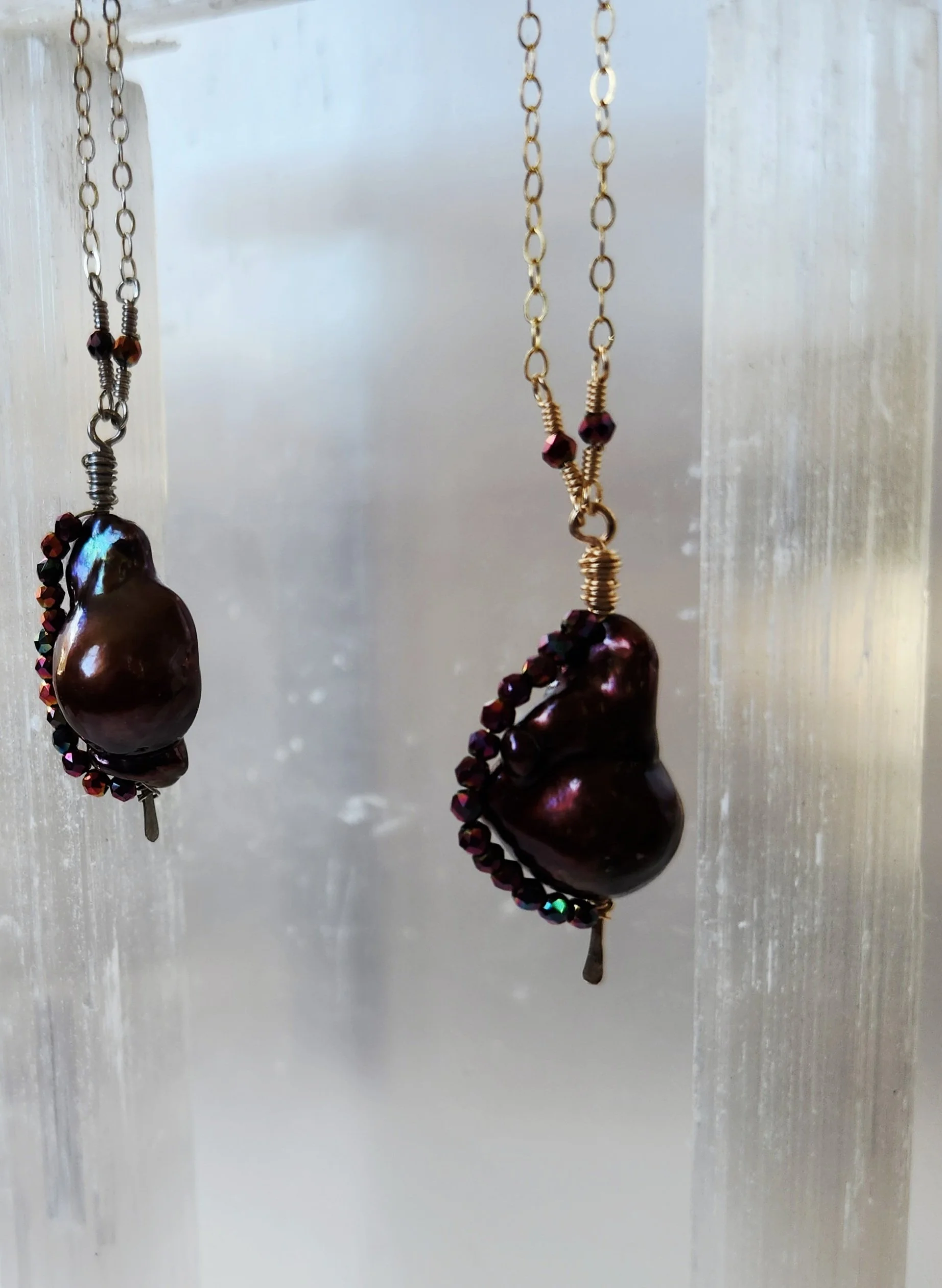 The Astral Forge Comet Collection Gold Silver Baroque Pearl Mystic Spinel Limited Edition