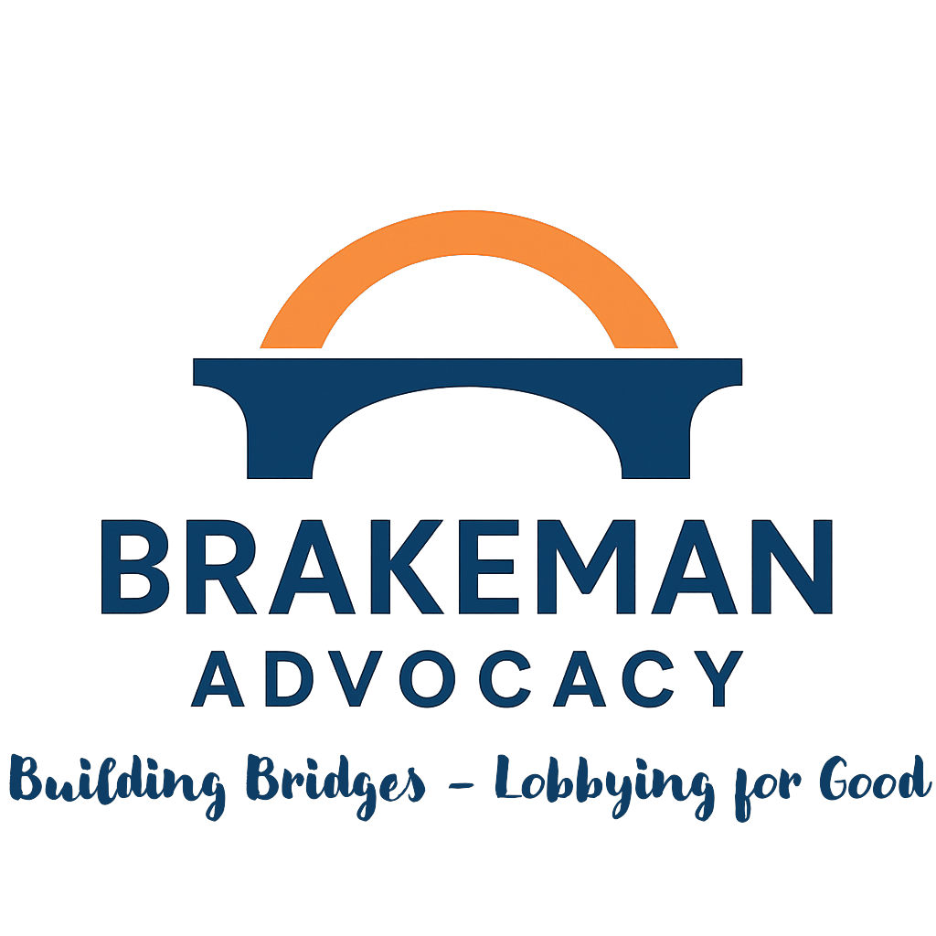 Brakeman Advocacy is a top tier lobbying firm for non-profits, labor unions and social justice organizations advocating for change in public policy .  Brakeman has an extensive network of partnerships and connections to help you be successful.  Brakeman Advocacy business model is to meet clients where they are at budget-wise when possible. 