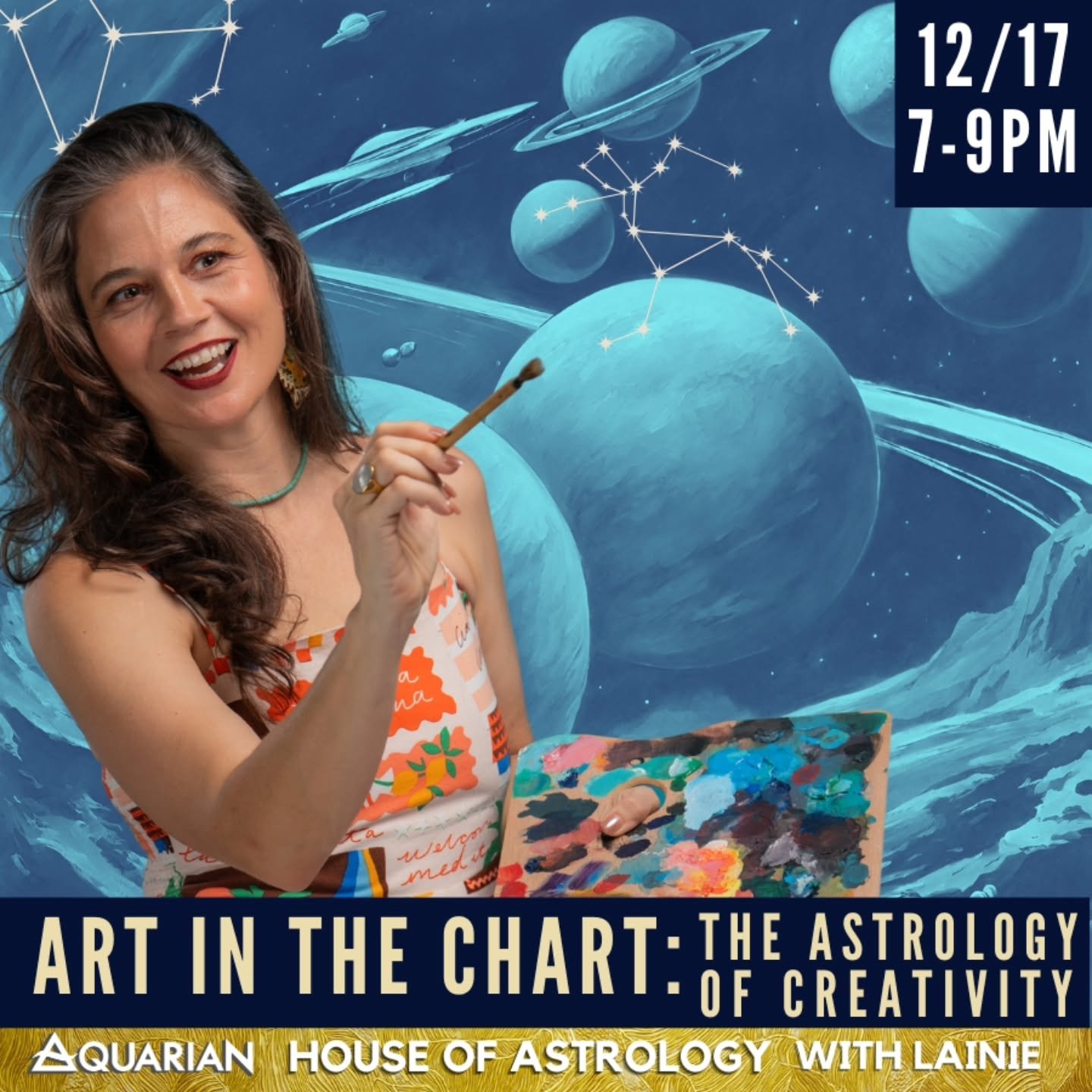 What if your birth chart were a canvas&mdash;and each planet, a brushstroke revealing your creative essence?

In Art in the Chart: the Astrology of Creativity, we&rsquo;ll explore how astrology mirrors the artistic impulse in all its forms, from pain