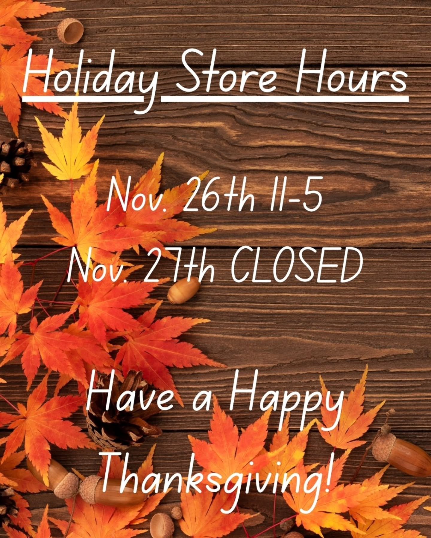 ‼️HOLIDAY HOURS‼️

We're closing early today and will be closed tomorrow. We hope you all have a nice holiday and we'll see you Friday!! 👋