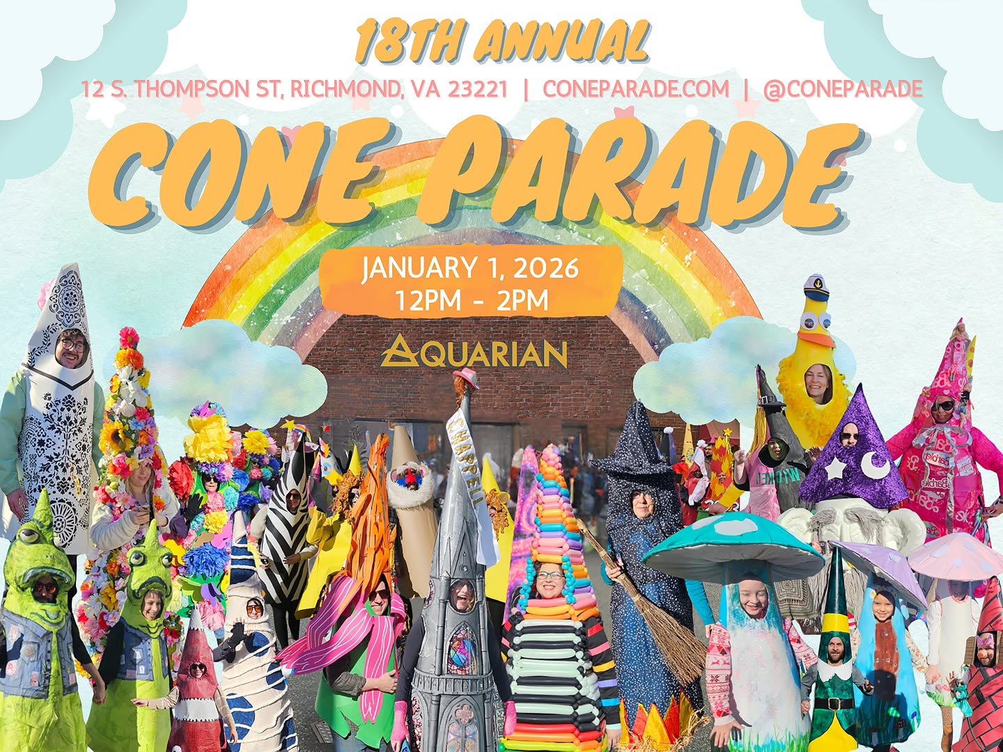 ‼️2️⃣0️⃣2️⃣6️⃣‼️

Can you believe it's almost here? 

Kick of the New Year with us for our 18th Annual Cone Parade! This event begins in our parking lot at 12 S. Thompson and ventures into Carytown, bringing smiles and joy to all participants and all