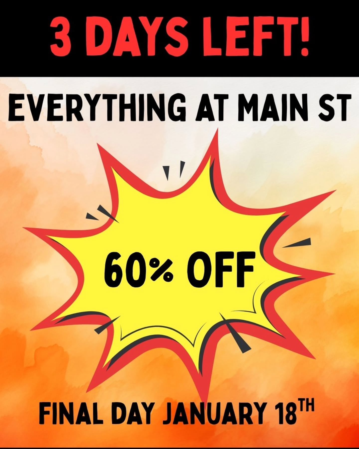 Hurry in this weekend before Main St is closed forever!! 🏃&zwj;♀️🏃🏃&zwj;♀️🏃