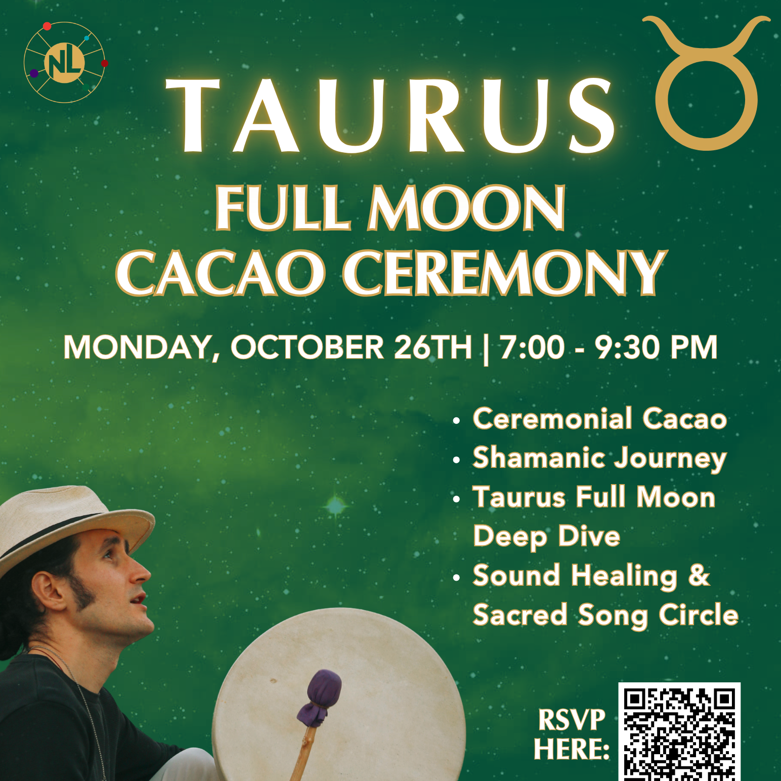 Taurus Full Moon Ceremony with Cacao