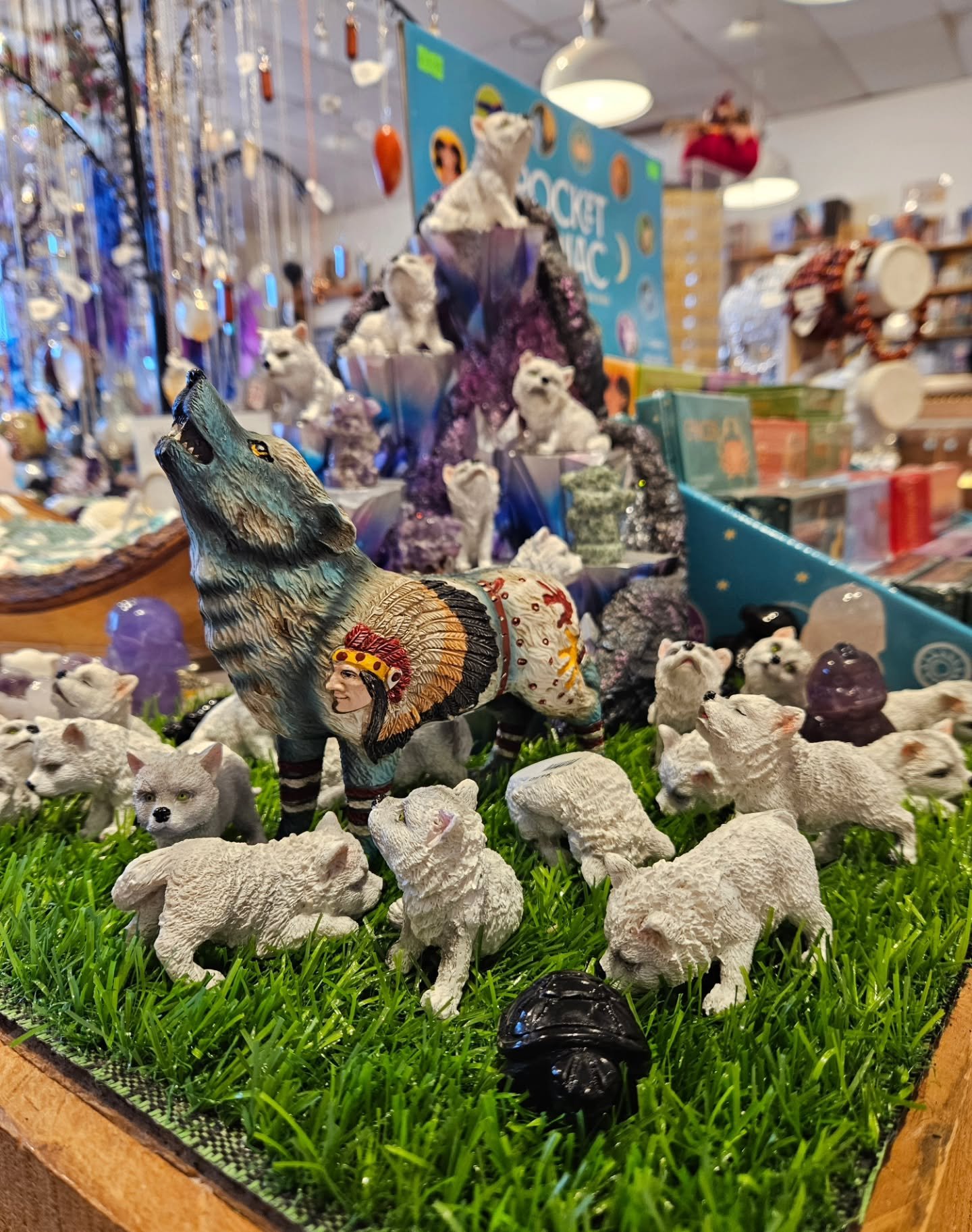 Just a mama wolf and all her pups! 🐺

These are a few pieces of the many we've received in our statuary restock. Come visit us soon to see what else is new! Our store hours are 10AM-7PM Monday-Sunday 😊

#aquarianbookshop #rvacrystalshop #shoprva #r