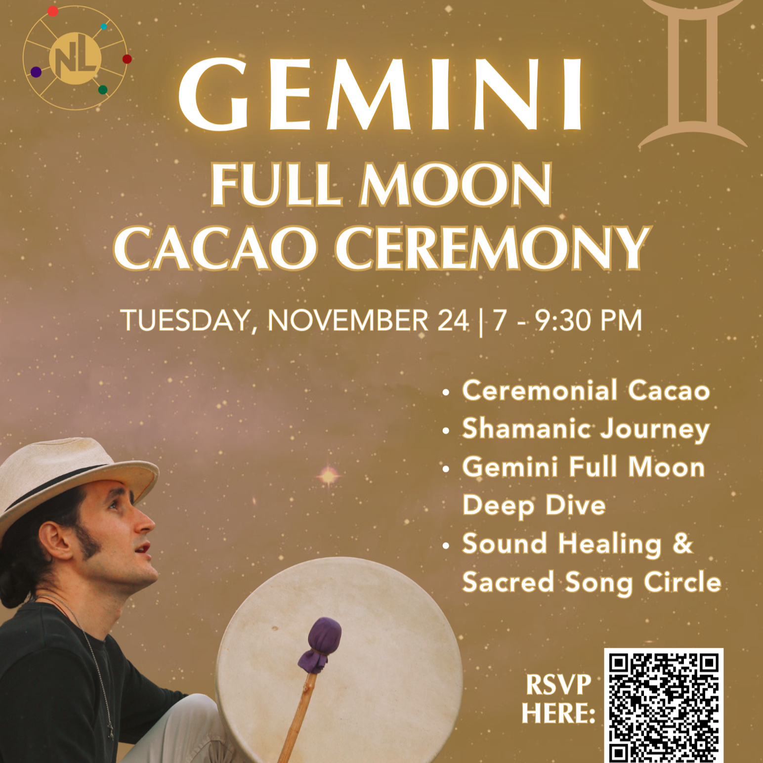 Gemini Full Moon Ceremony with Cacao 