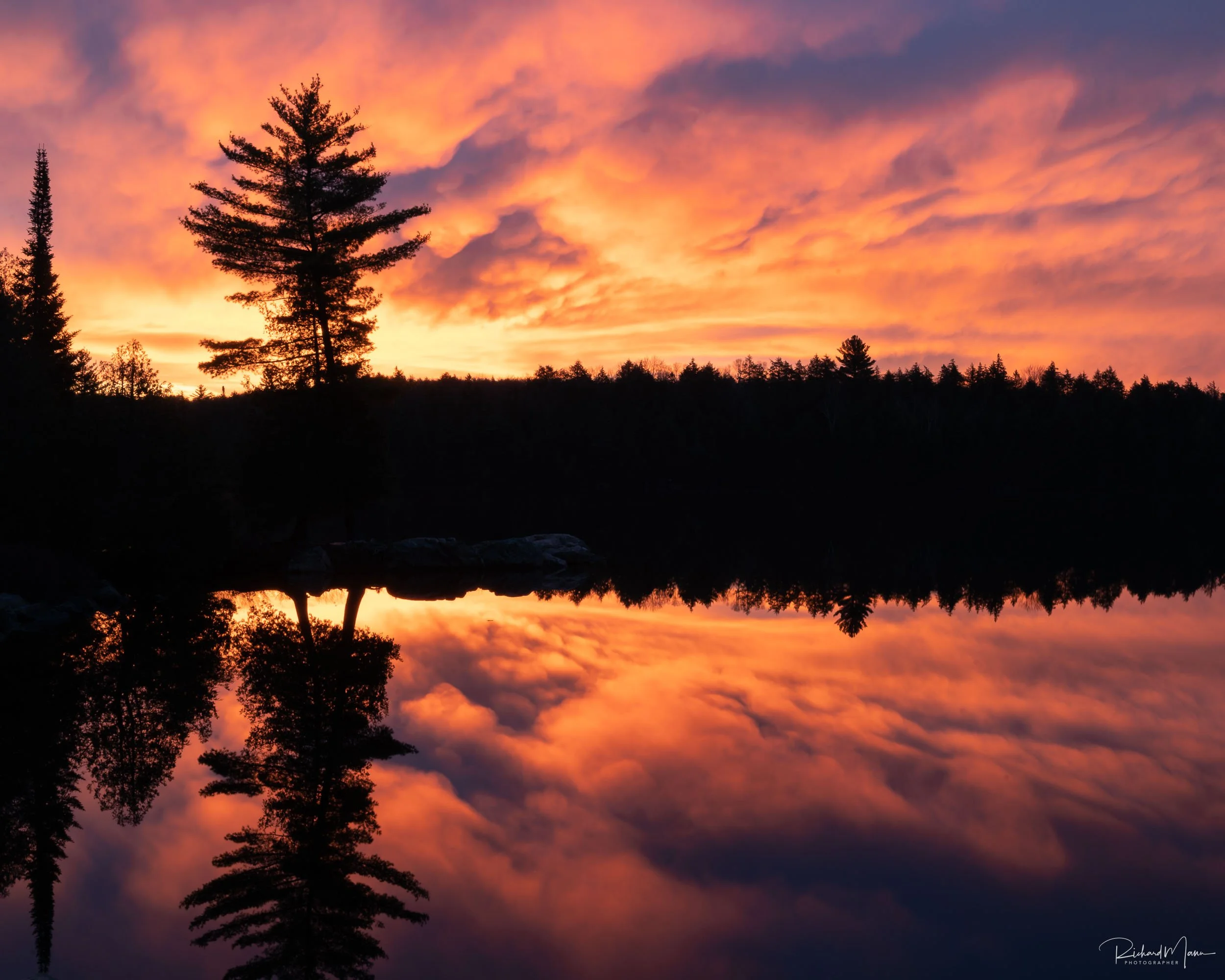 Dramatic sunrise on Smoke Lake
