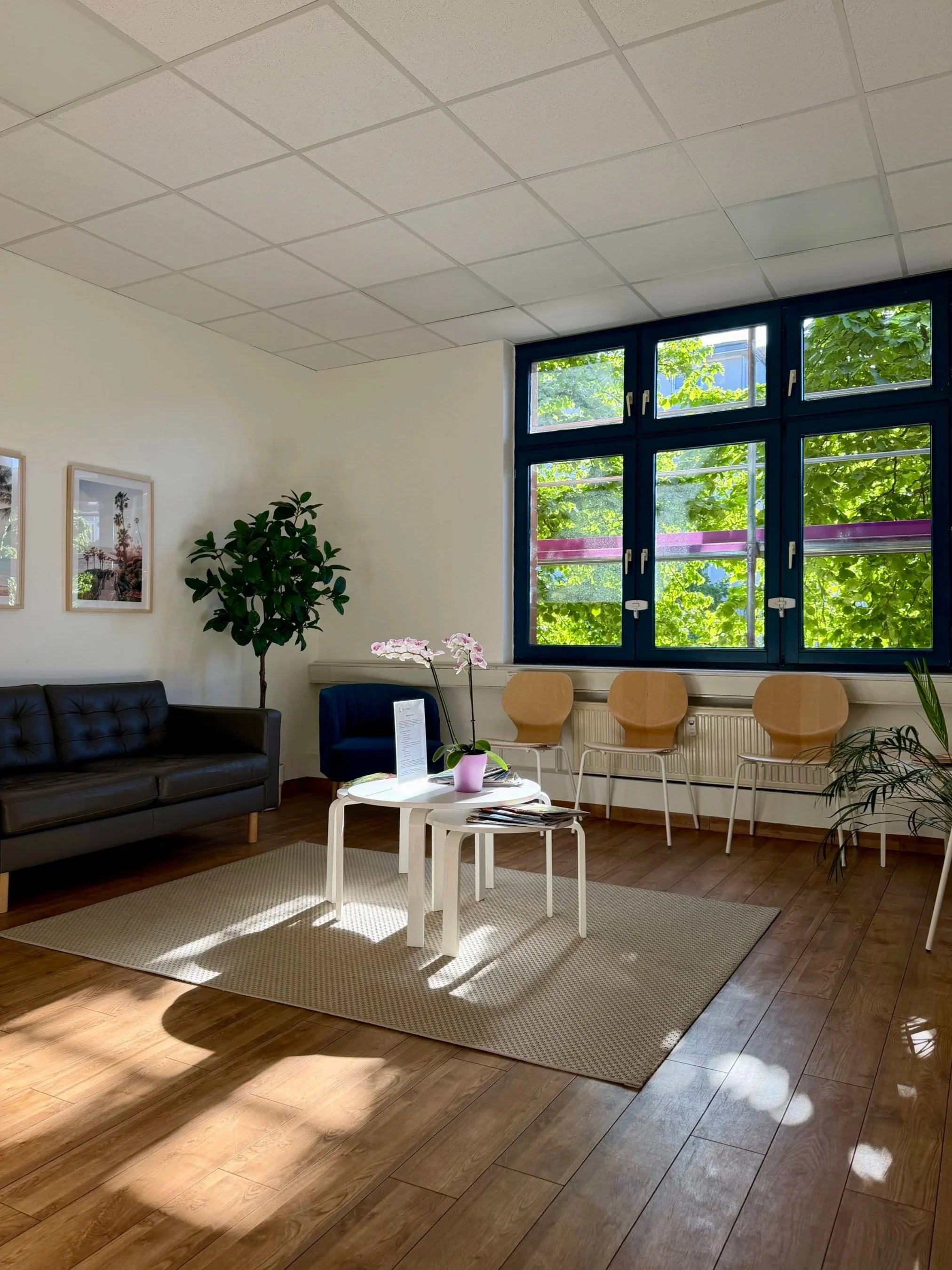 Wartebereich mit Sitzecke in der Physiotherapie-Praxis PhysioMed Kiel