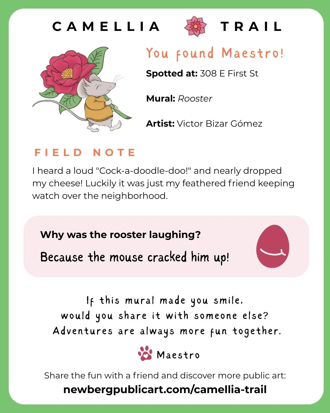 Rooster Digital Card with Field Notes and Mouse Joke