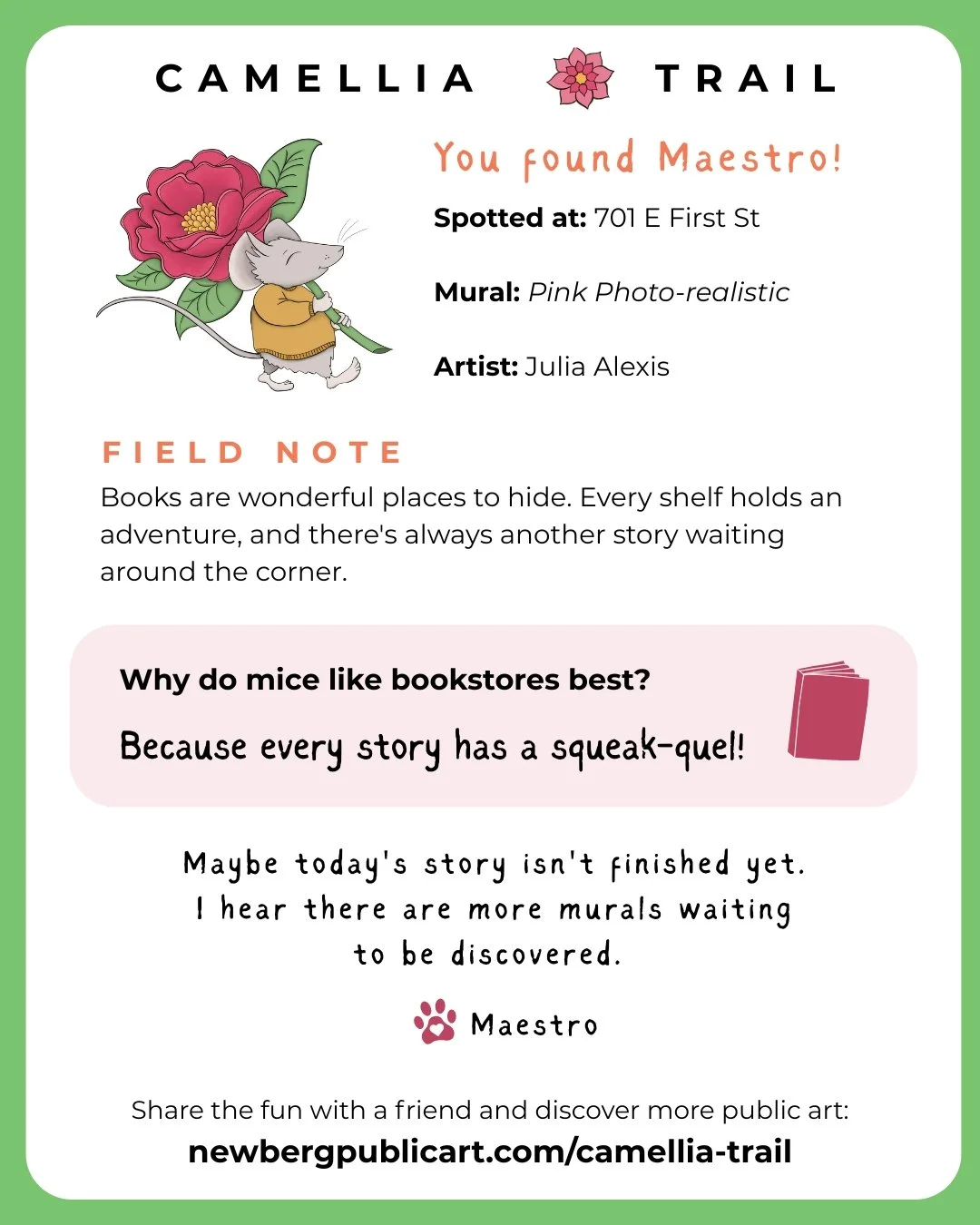 Pink Photo-realistic Digital Card with Field Notes and Mouse Joke