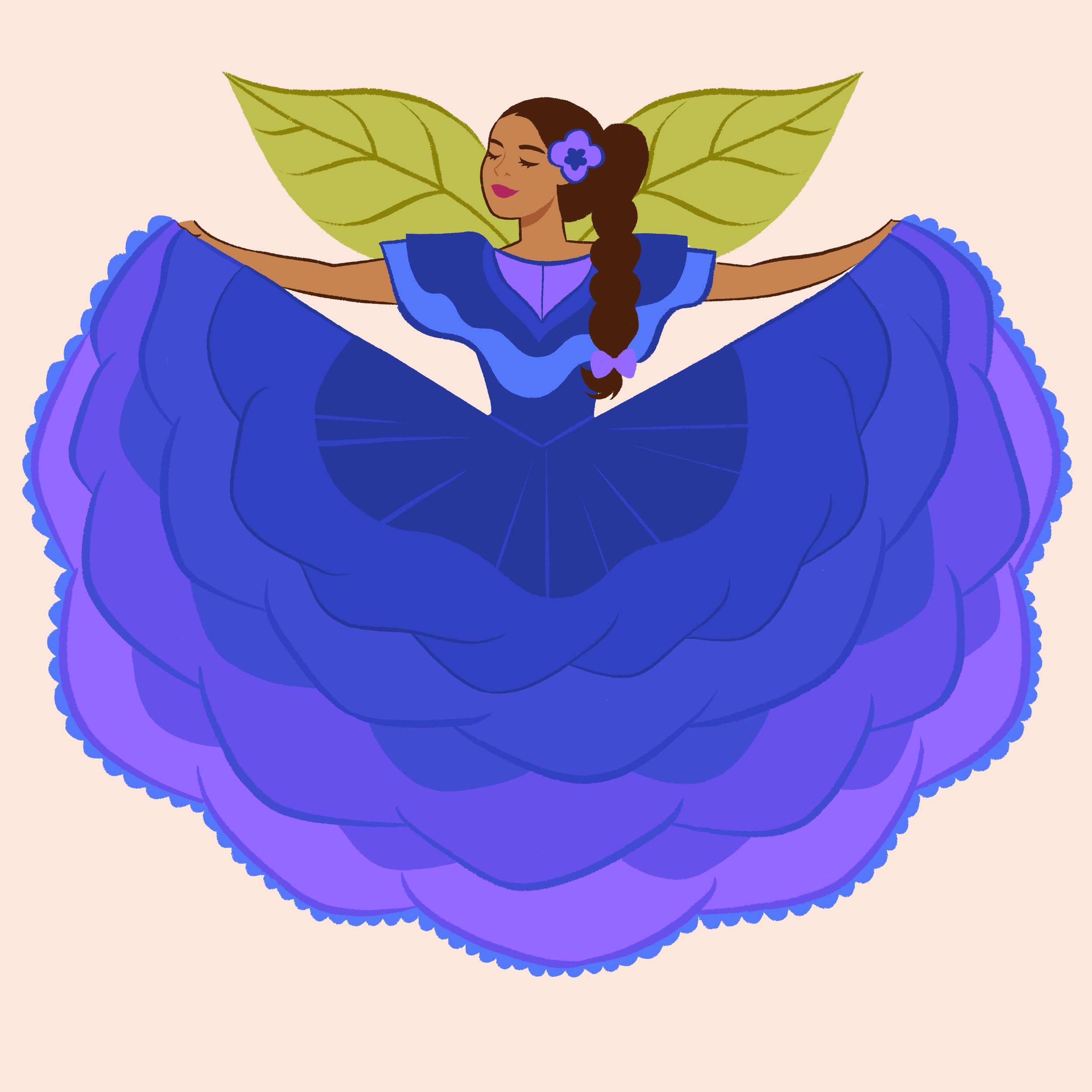Baile Folklórico in blue