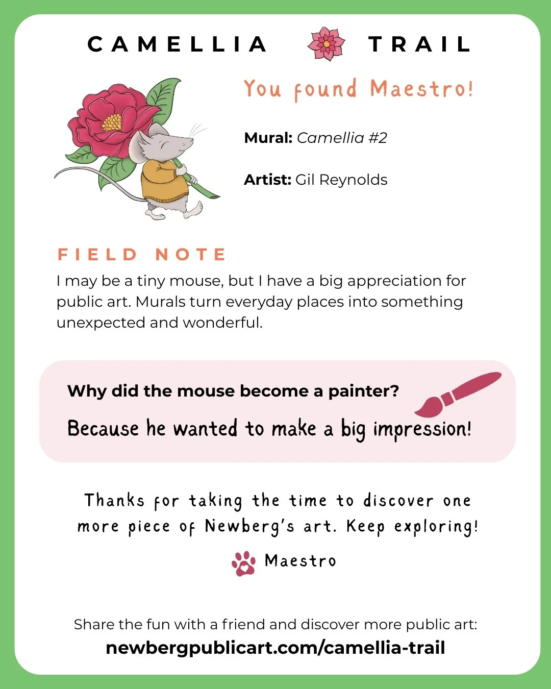 Camellia 2 Digital Card with Field Notes and Mouse Joke