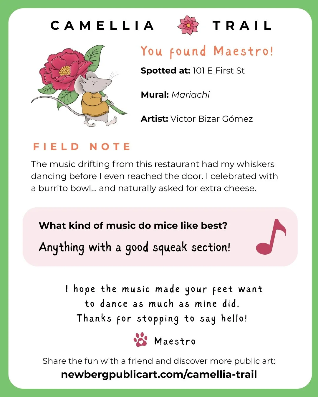 Mariachi Digital Card with Field Notes and Mouse Joke