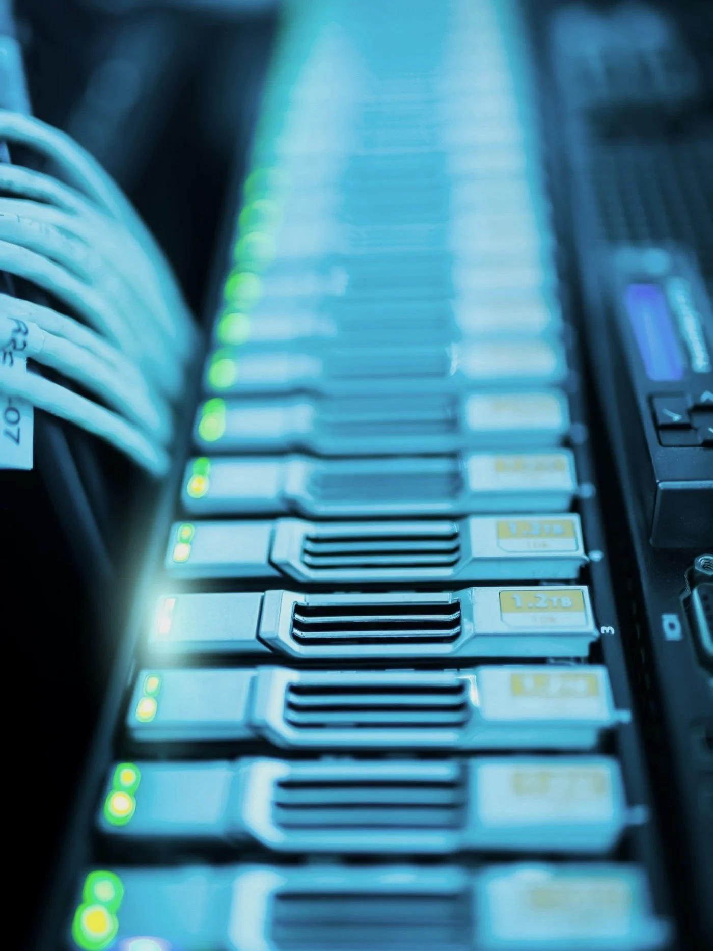 Data storage racks symbolizing Automated Systems' database management services