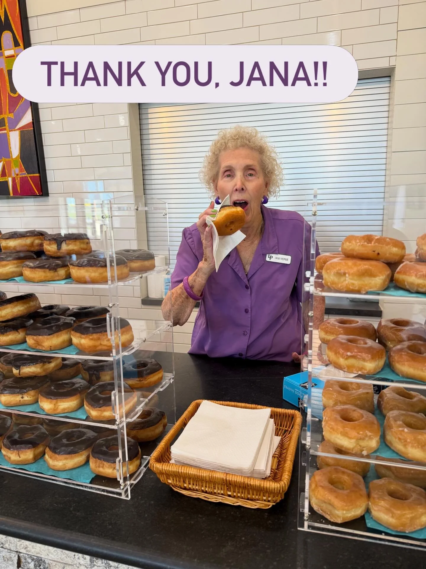For over 15 years now&hellip;

Jana has faithfully served as part of our welcome team and is lovingly known by all as the, &ldquo;Donut Lady.&rdquo; 

Doing the math, Jana has handed out over 103,000 🍩 over the years! 

Always one of the first to ar
