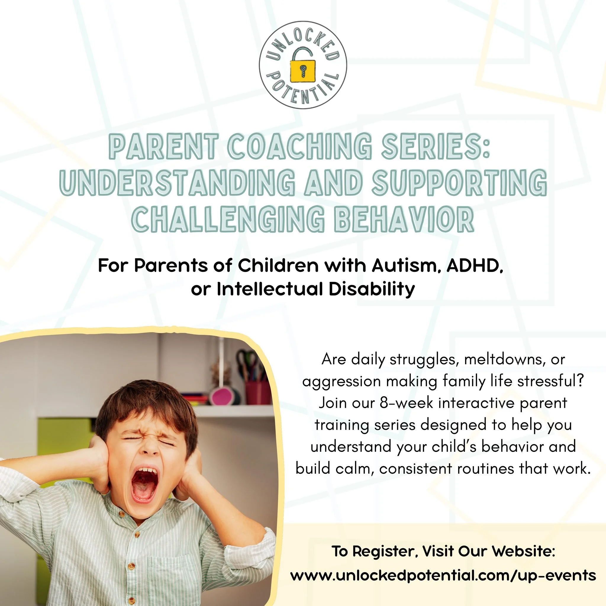 Struggling with big emotions, parenting burnout, and the start of the busy holiday season? Join us for this virtual 8-session series focused on understanding and supporting challenging behaviors!
In this series, you will learn to understand the &quo