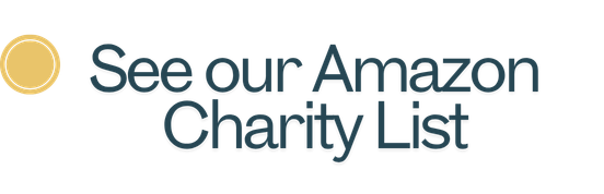 Amazon logo followed by the text "See our Amazon Charity List"