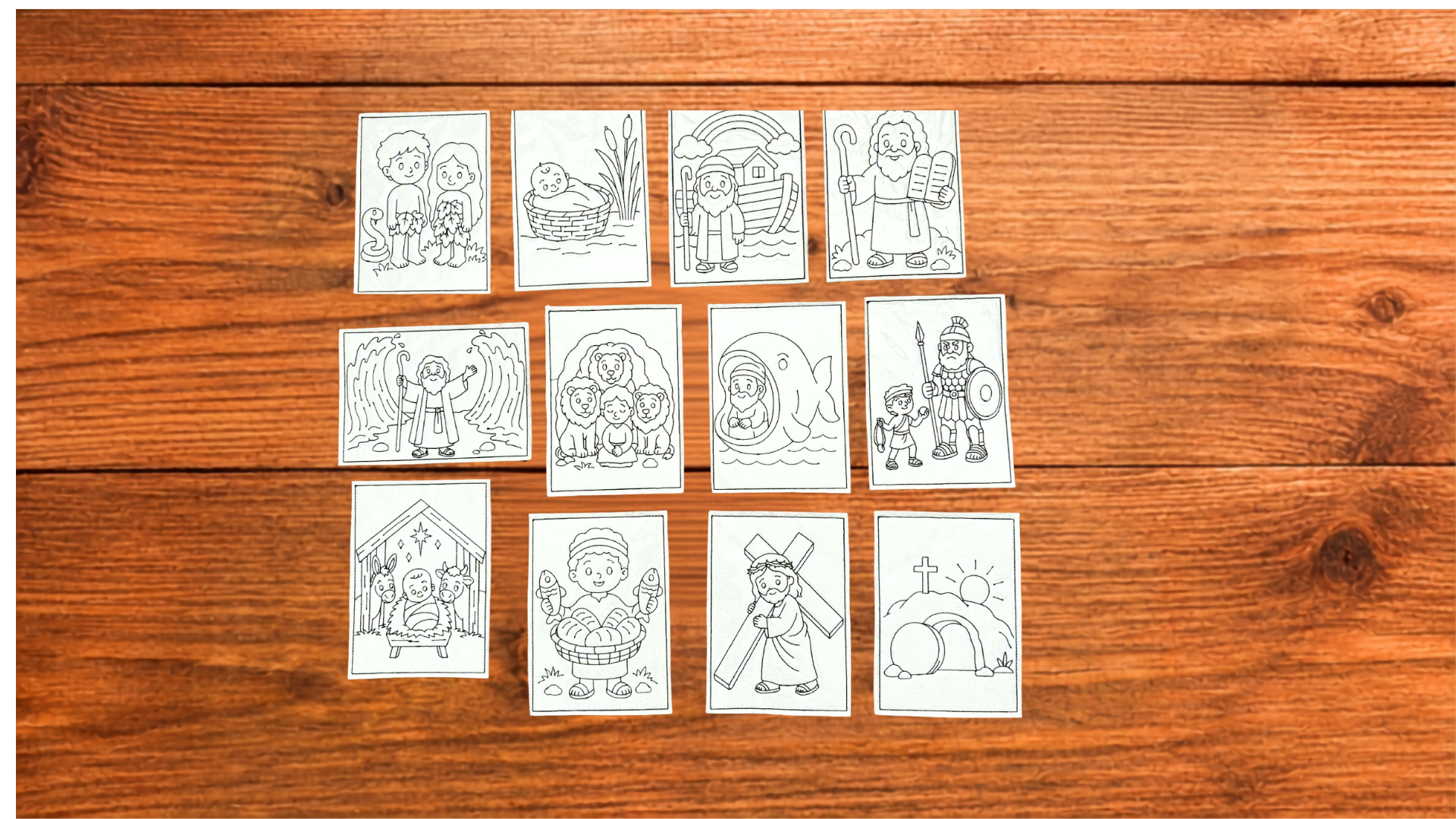 Bible Story Coloring Cuties – Individual Reusable Christian Activities