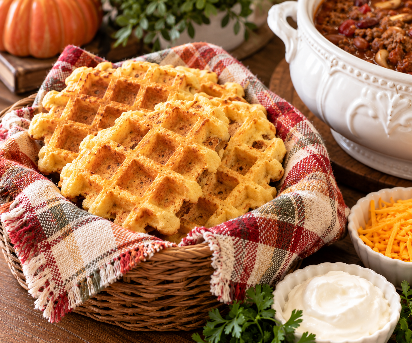 Cornbread Waffles: An Easy Side for Chili &amp; Soup