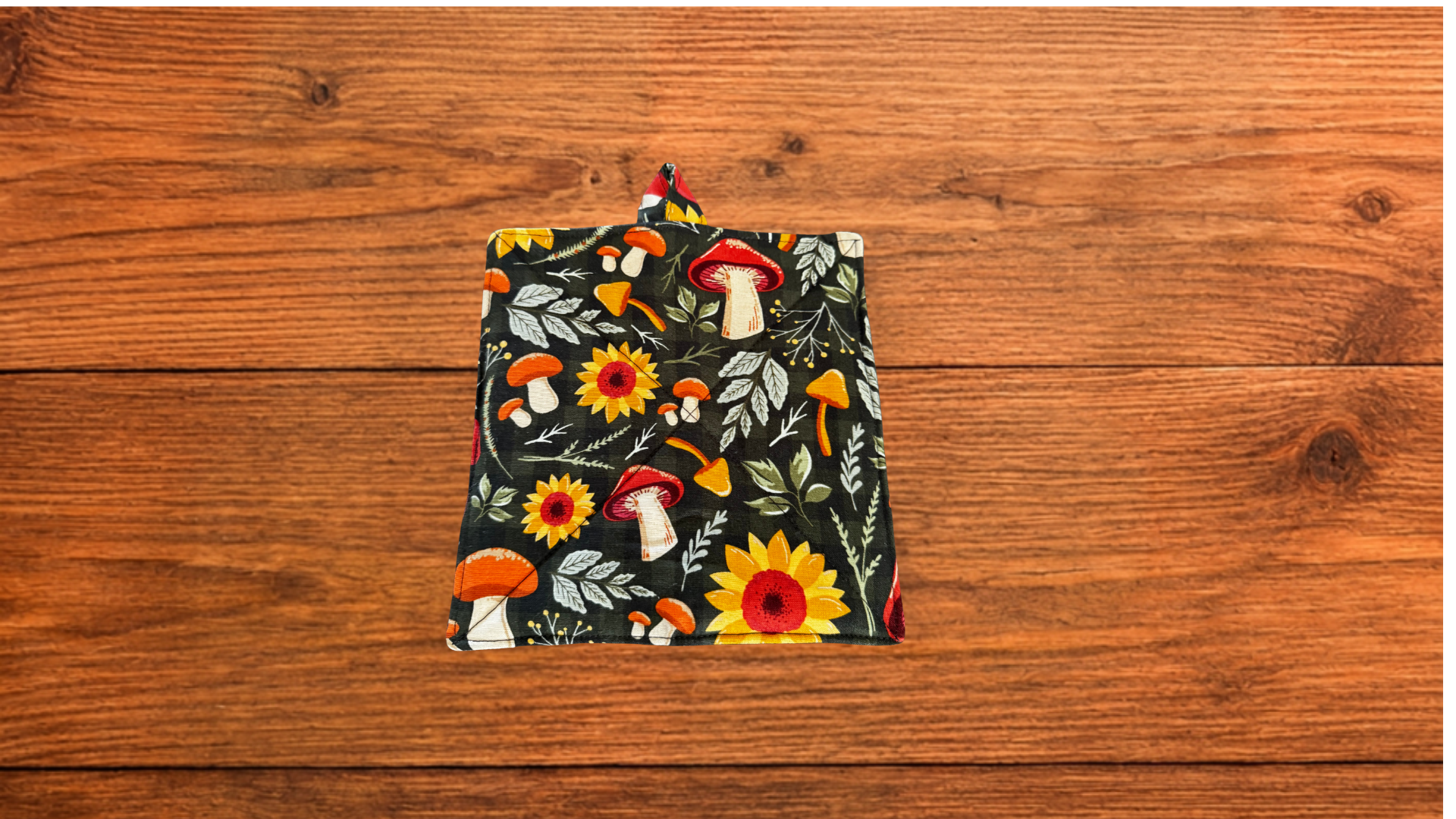 Handmade Mushroom & Sunflower Potholder