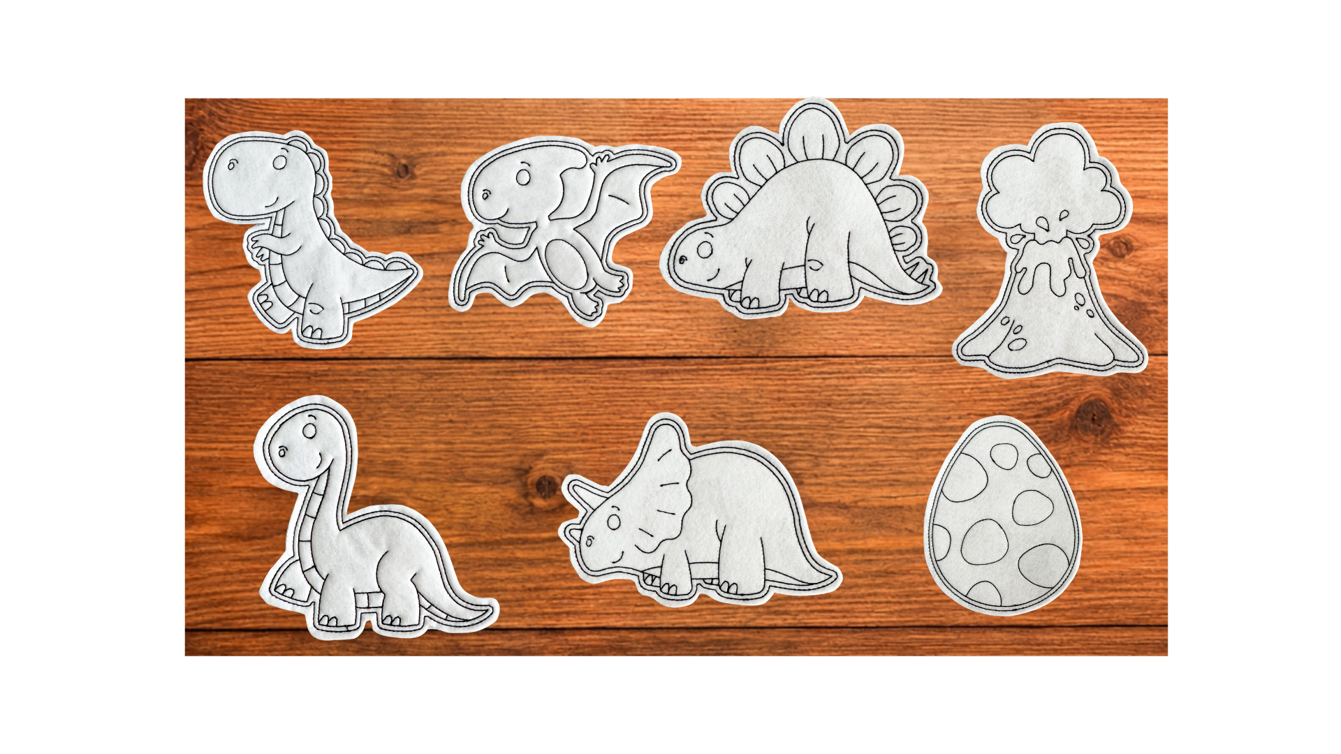 Dinosaur Coloring Cuties Set | Reusable Coloring Activity for Kids