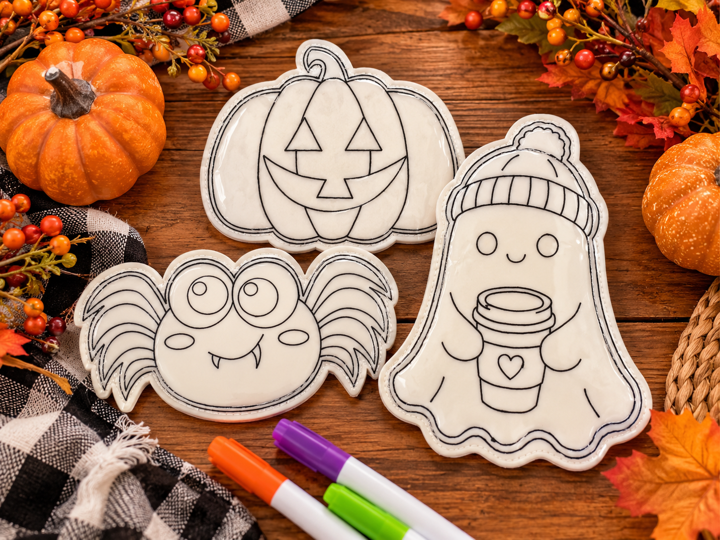 Trio set of Halloween reusable Coloring Cuties. (Copy)