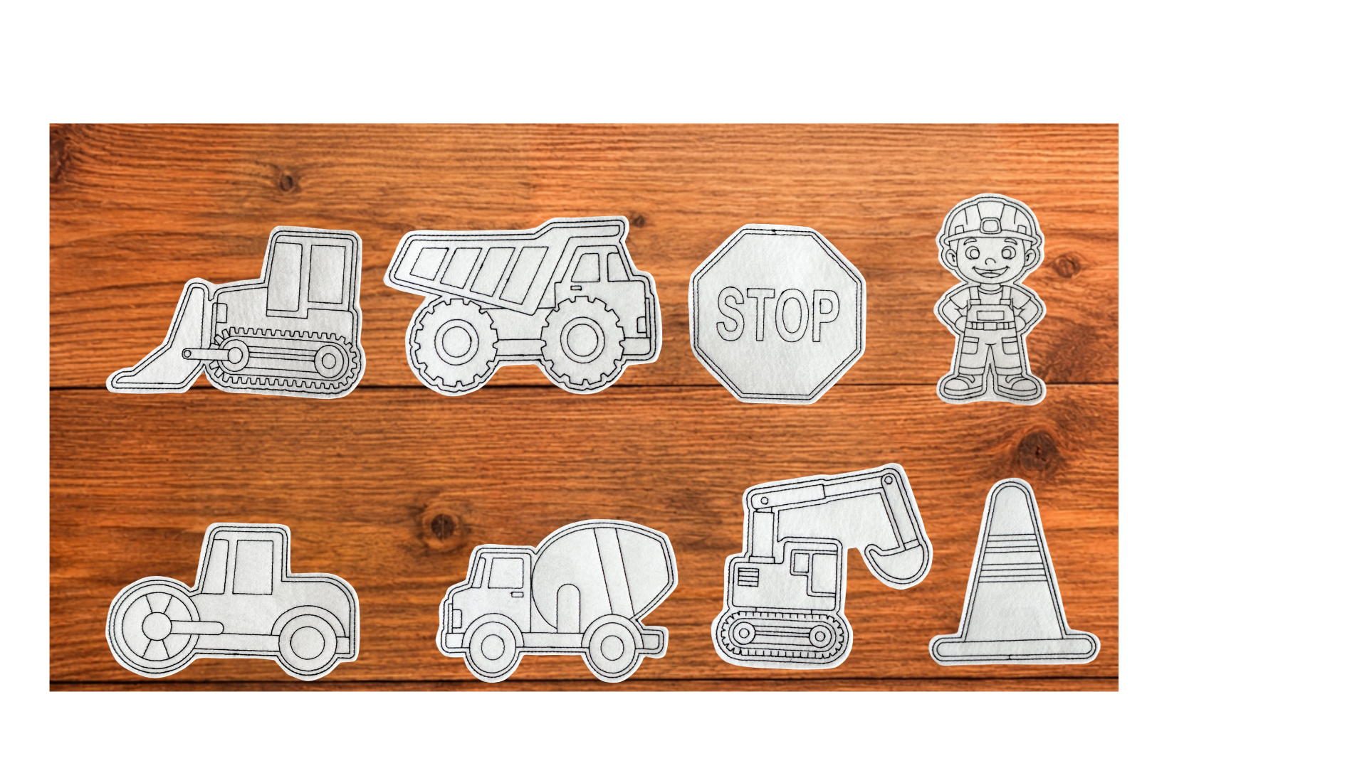 Construction Coloring Cuties Set | 8 Reusable Coloring Activities for Kids
