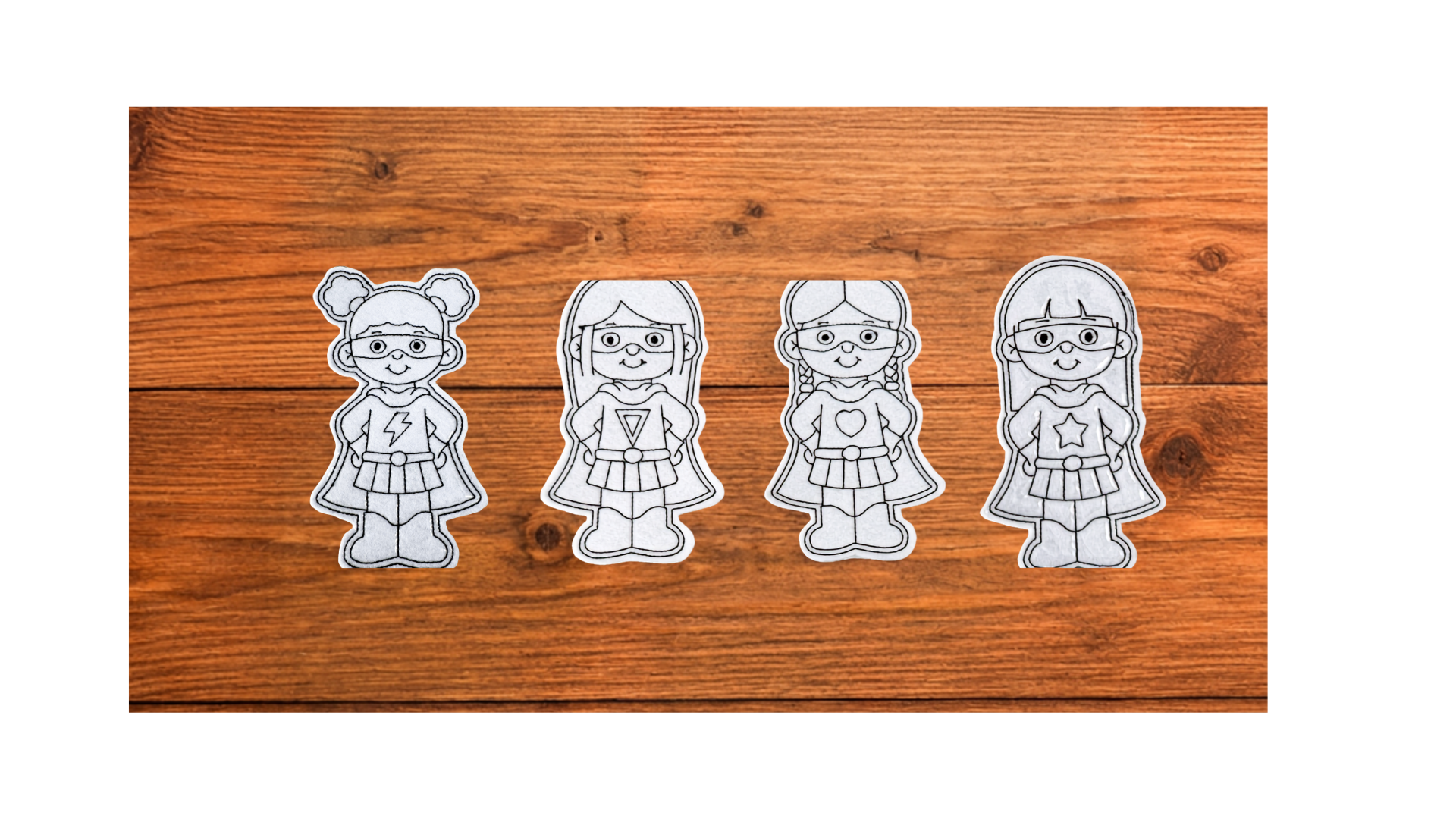 Superhero Girl Coloring Cuties Set | Reusable Coloring Activity for Kids