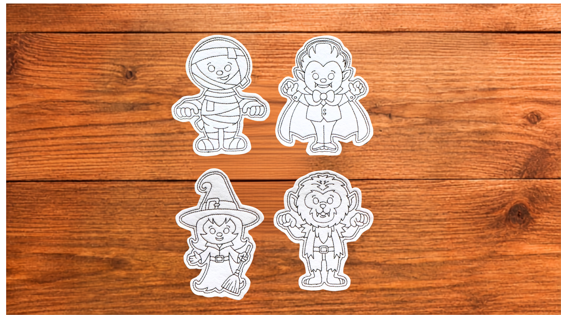 Halloween Coloring Cuties – 4 Piece Reusable Activity Set
