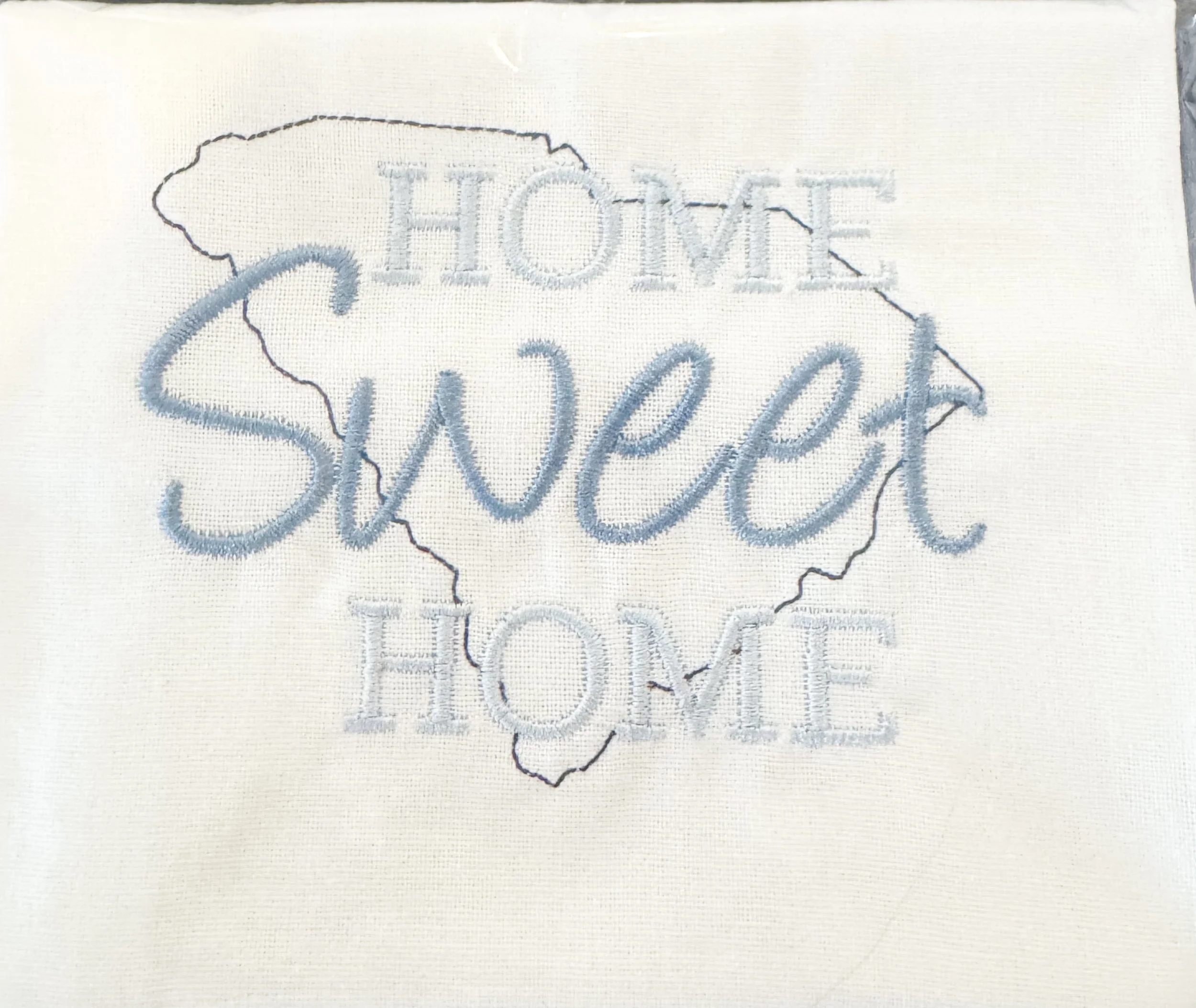 Home Sweet Home South Carolina Embroidered Tea Towel