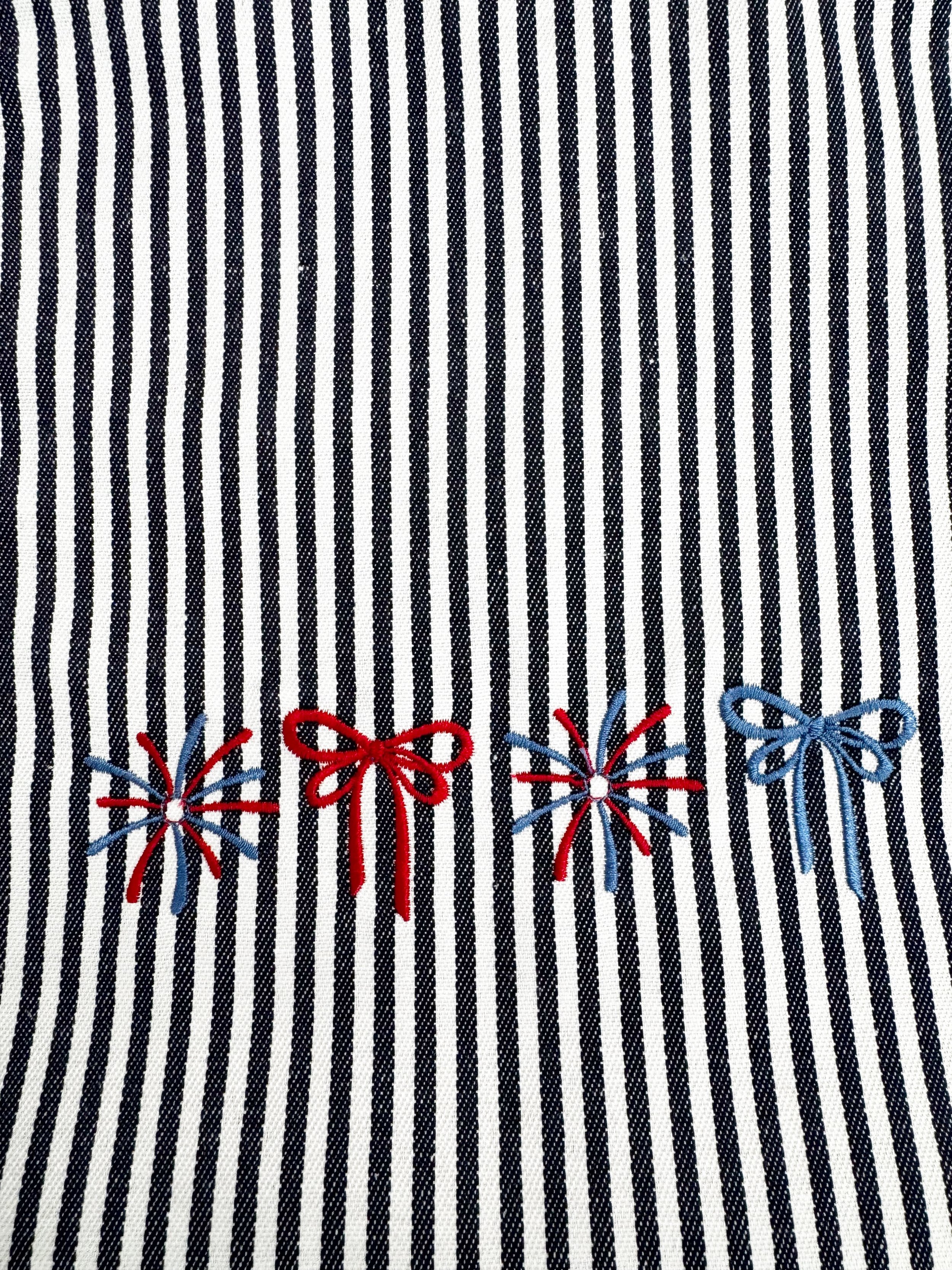 Bows and Fireworks Embroidered Apron