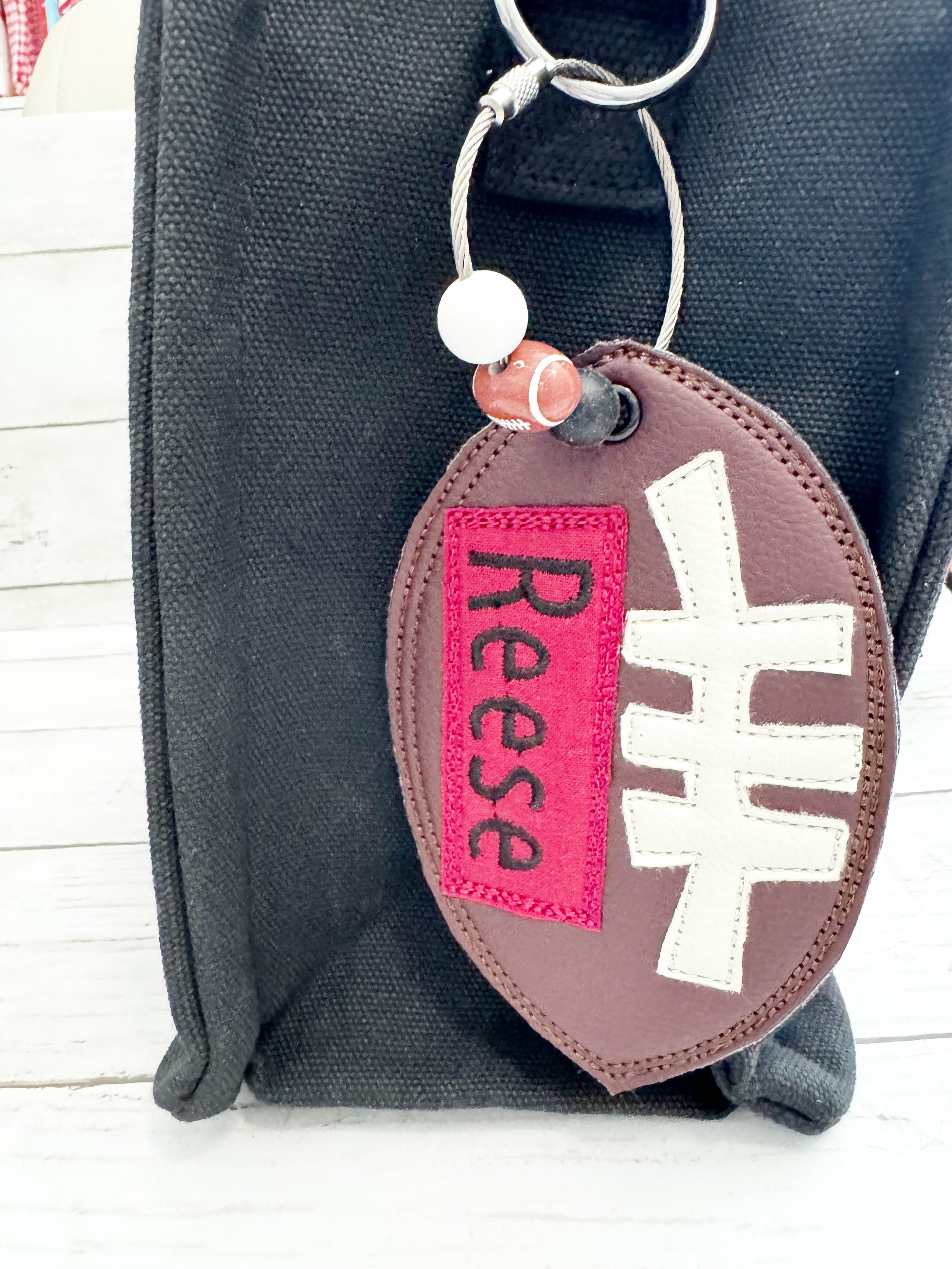 Bag Tag - Football Personalized Name tag for Book bags, totes, Bogg bags etc.