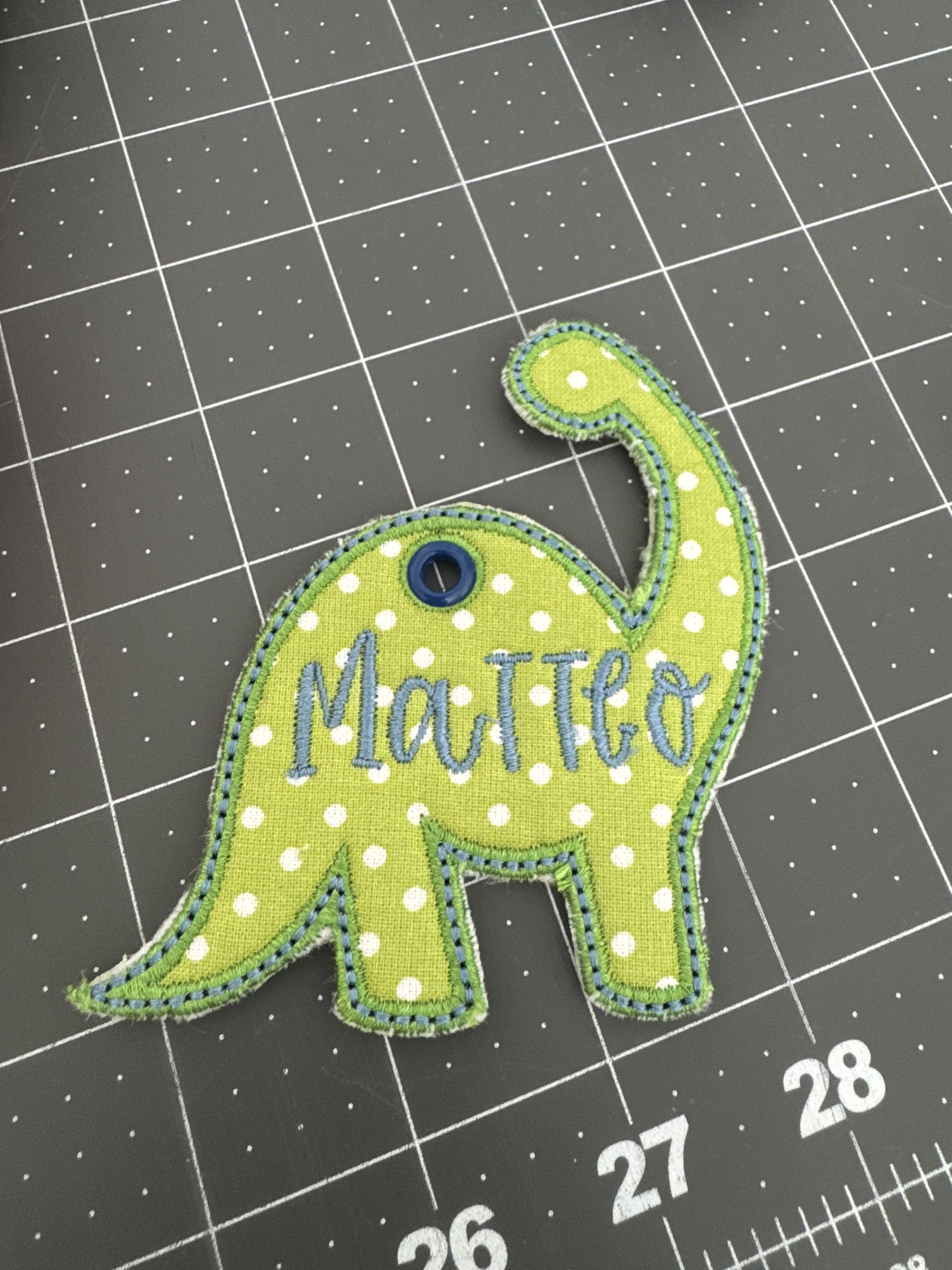Bag Tag - Dinosaur Personalized Name tag for Book bag, lunch box, sports bag, etc
