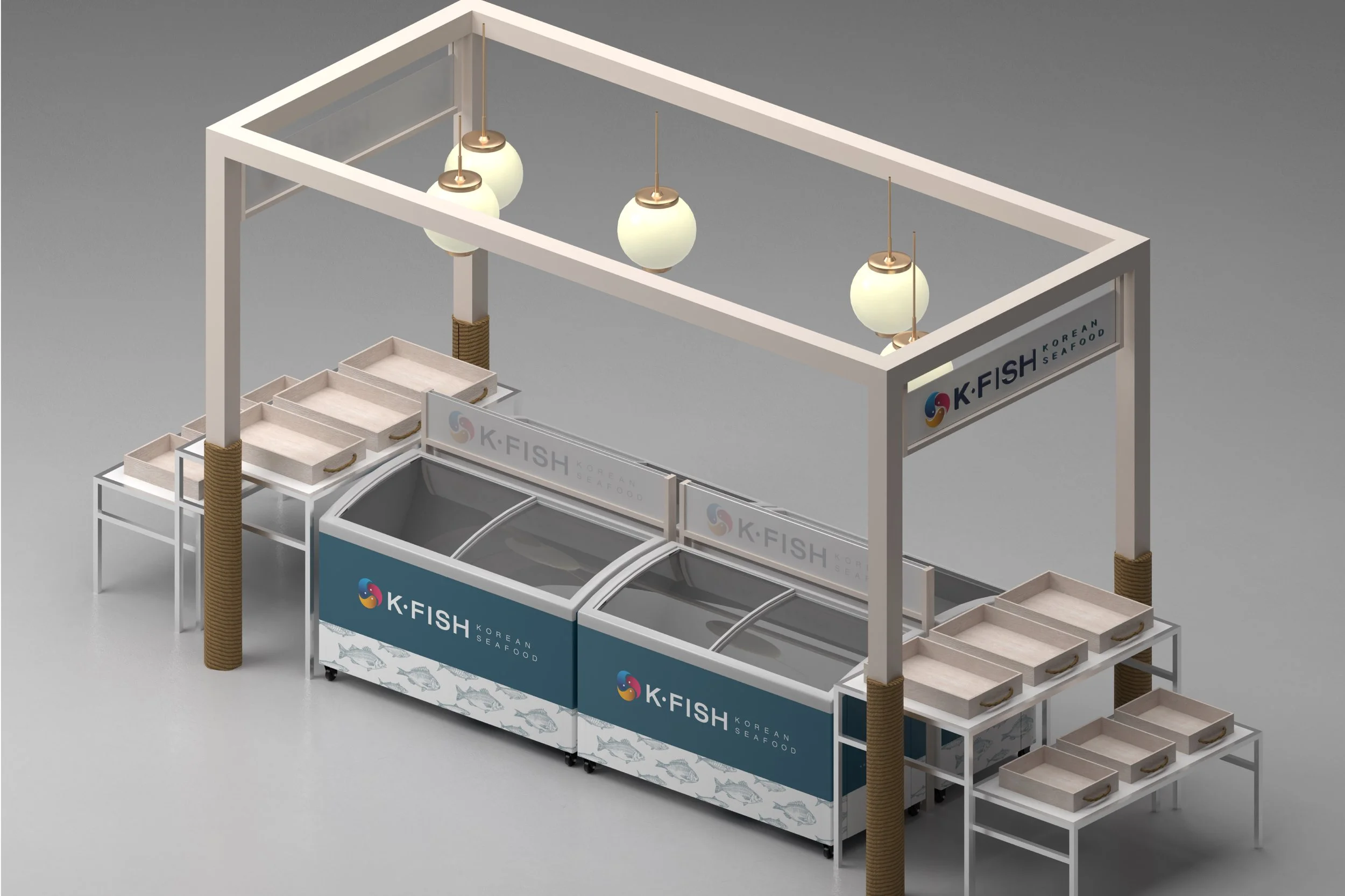 3D Render for K-Fish Booth design, 2022