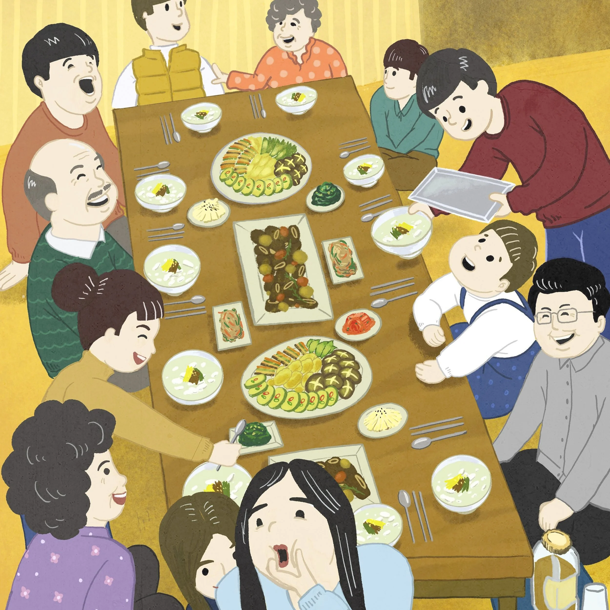 Illustration for H Mart's Korean New year posting, 2022