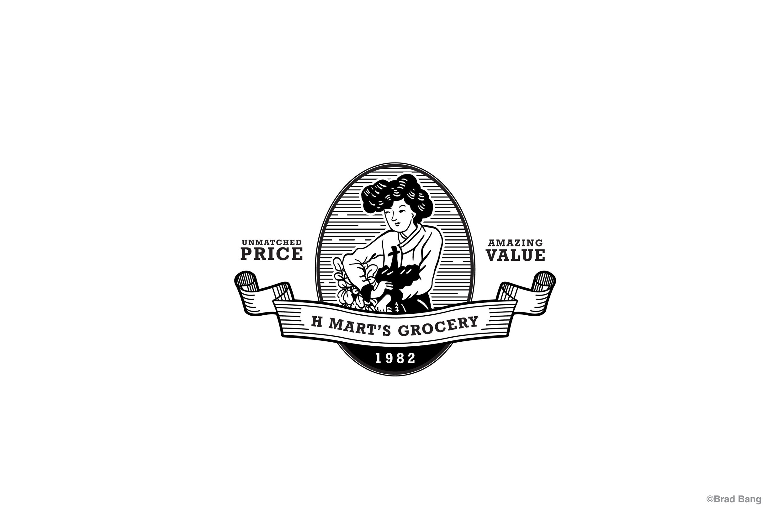 Illustration & Typography for H Mart Grocery, 2023