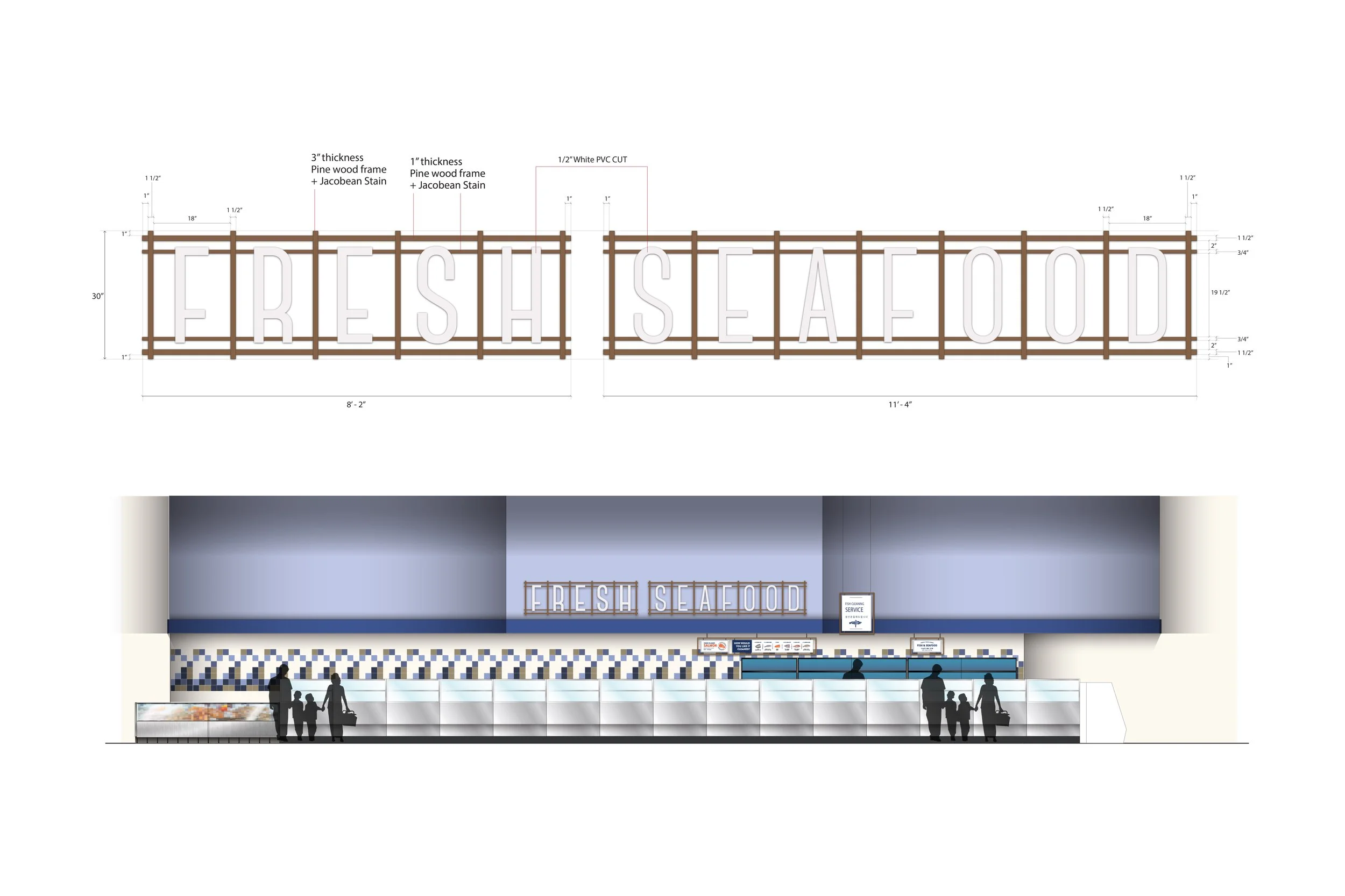 Seafood Section Signages for H Mart Carrolton,  TX 2021