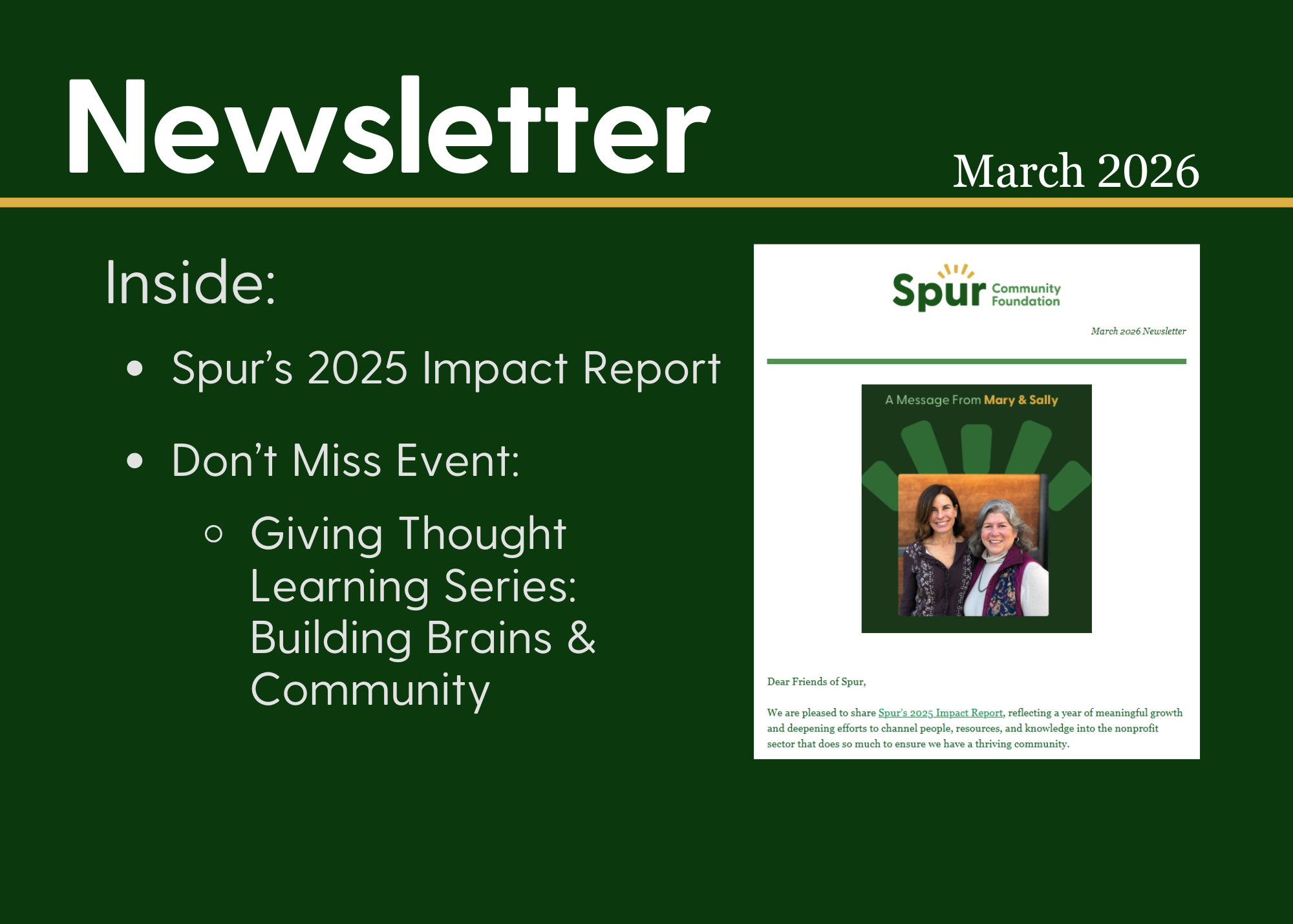 Spur Newsletter - March 2026