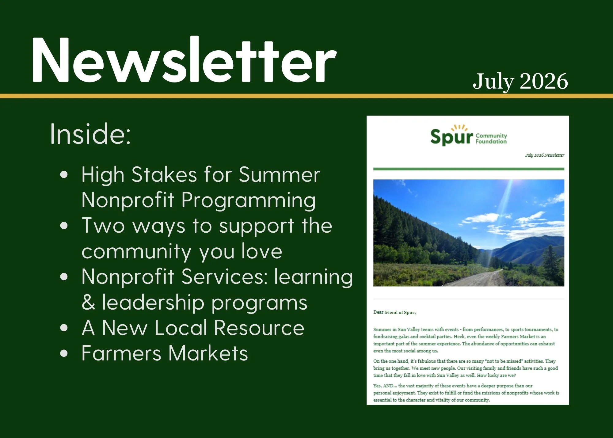 Spur Newsletter - July 2026