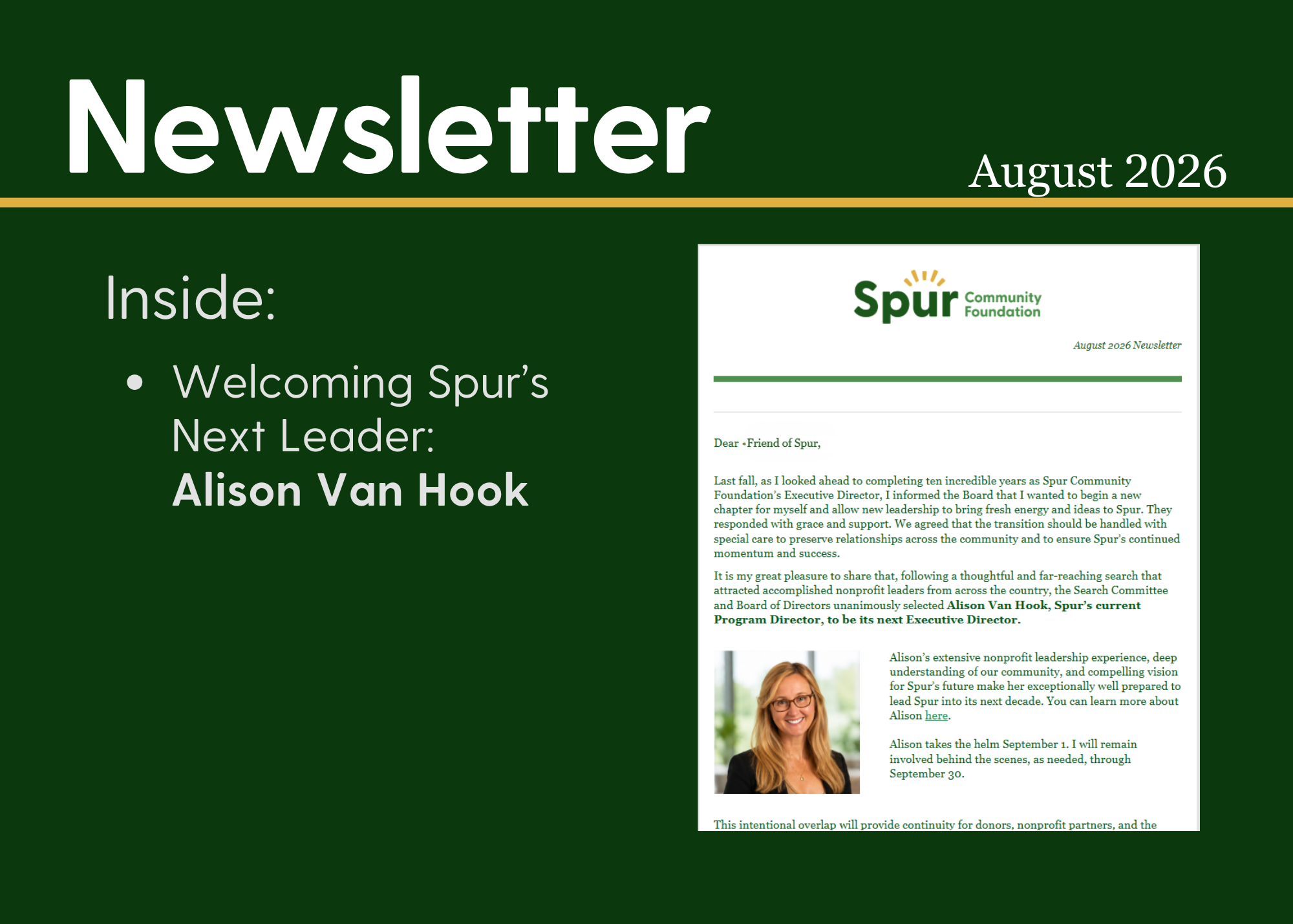 Spur Newsletter - August 2026
