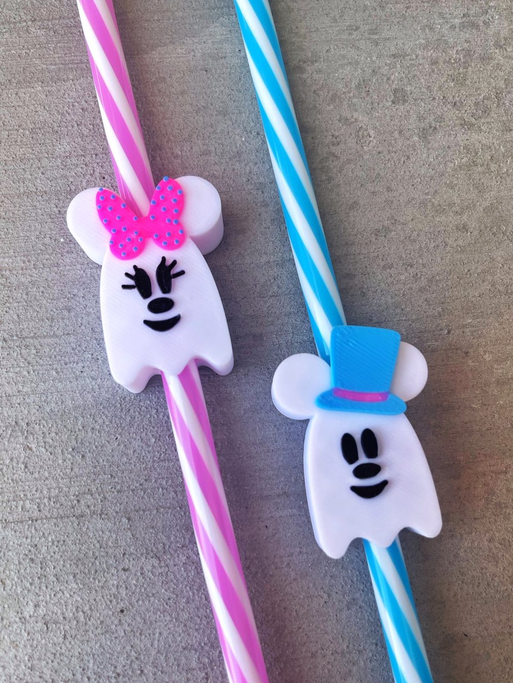 Ghost Host Straw Toppers - Mickey Ghost - Haunted Mansion - Disney